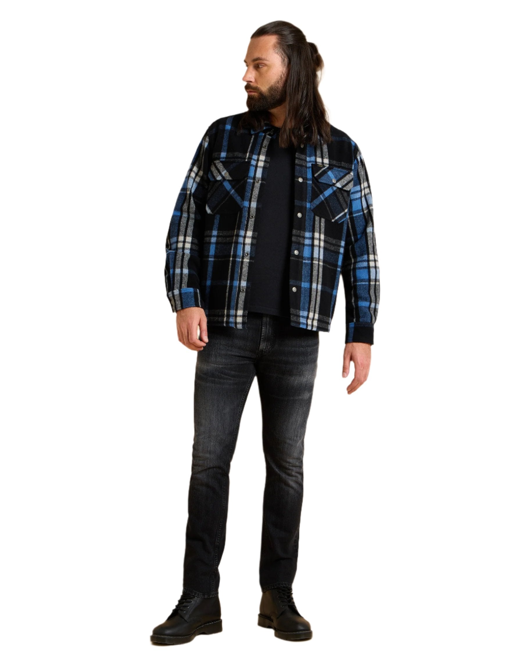 101 Wool Overshirt in Black Shirts Lee