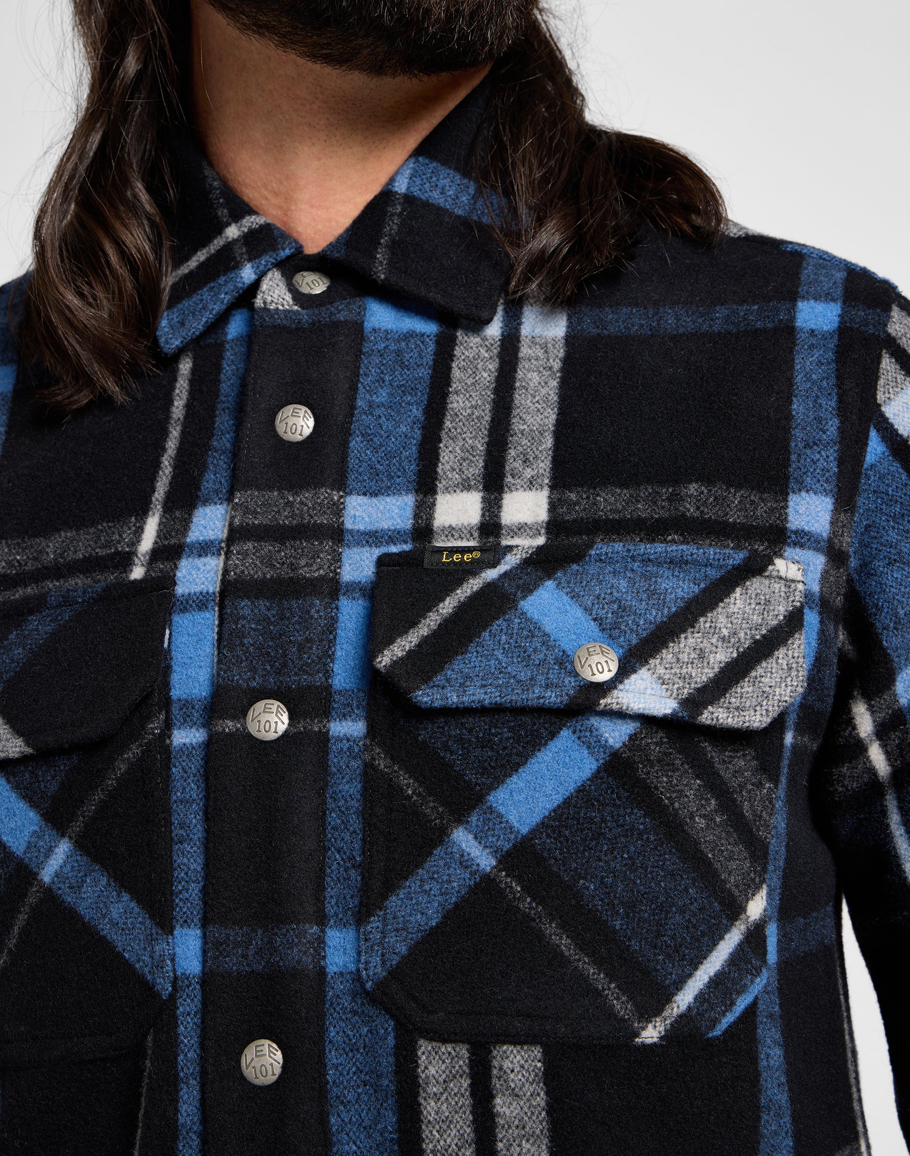 101 Wool Overshirt in Black Shirts Lee