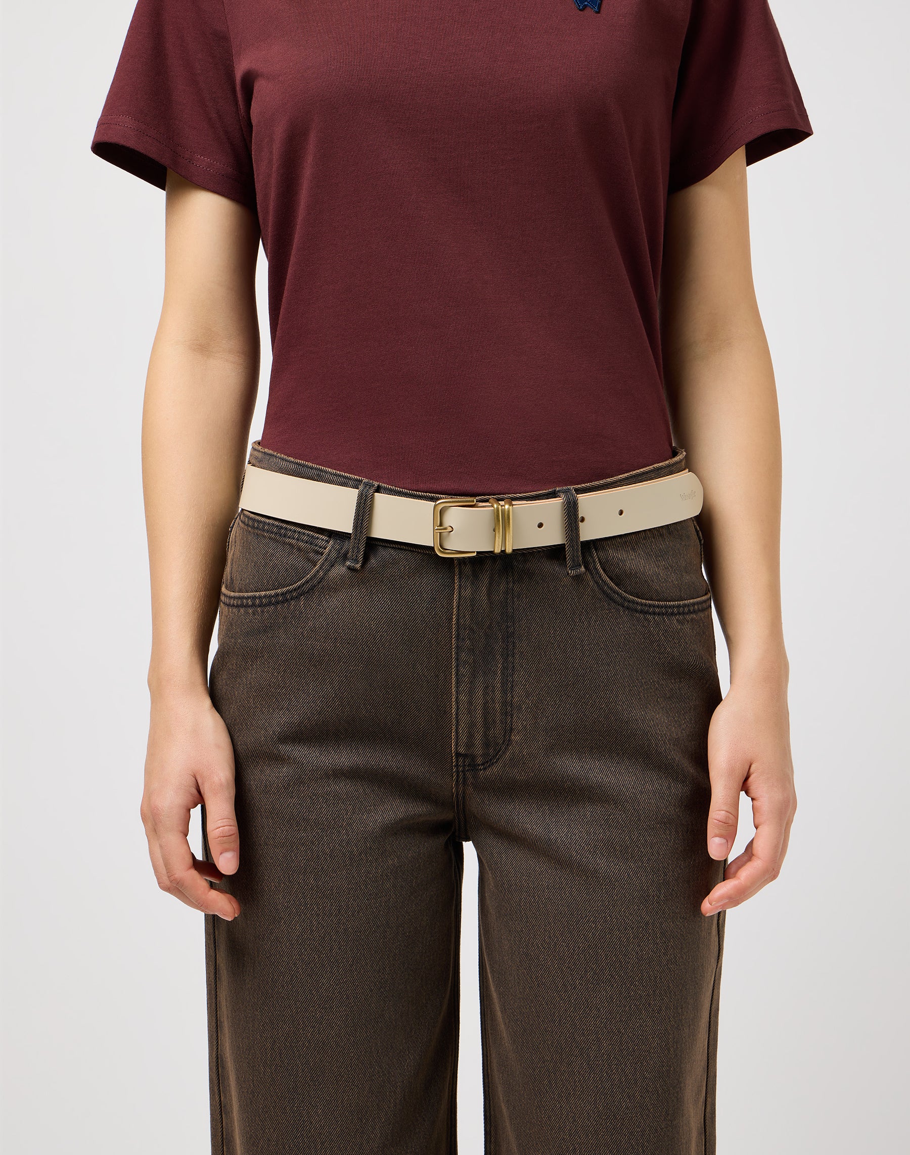 Double Up Belt in Cream Belt Wrangler