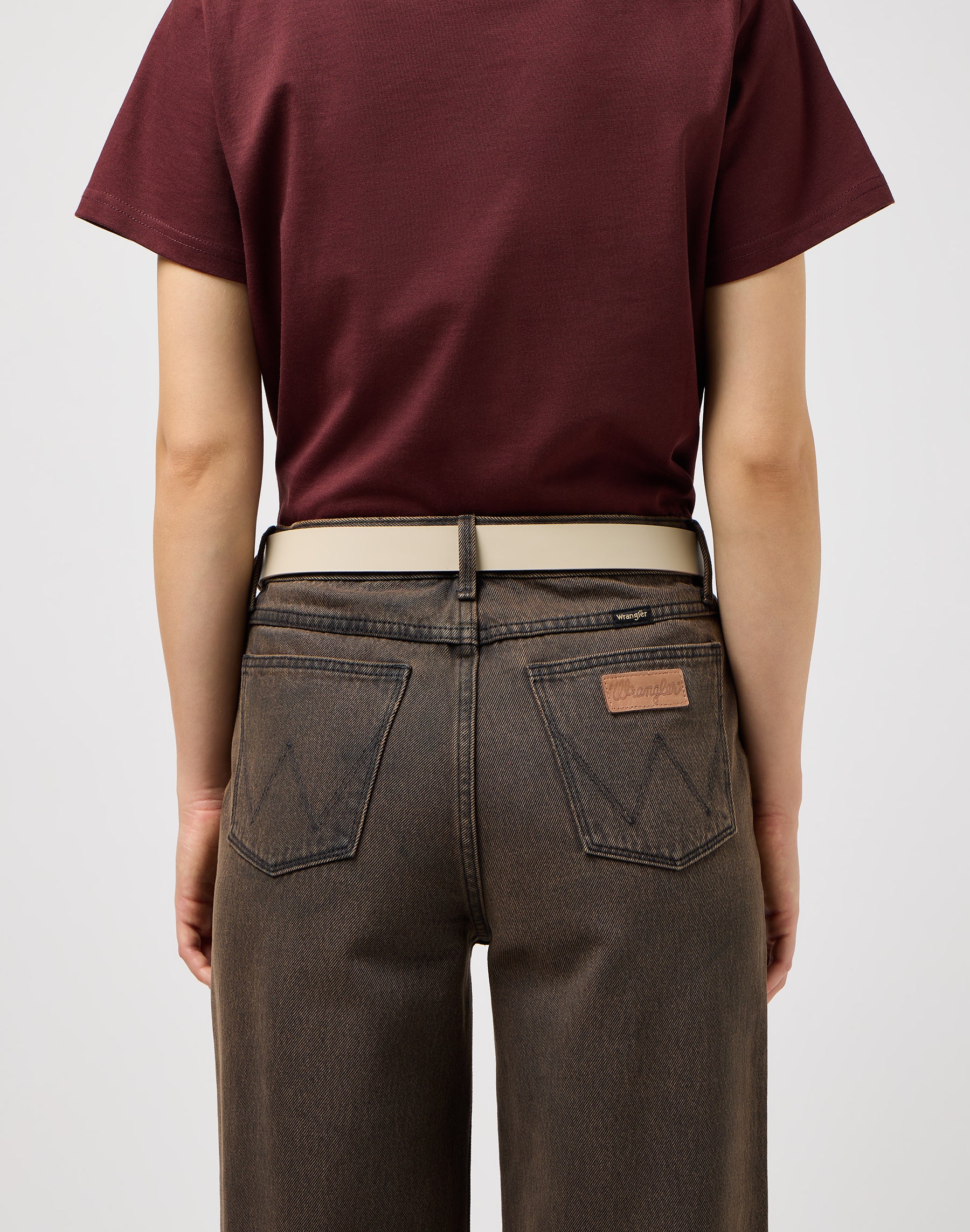 Double Up Belt in Cream Belt Wrangler