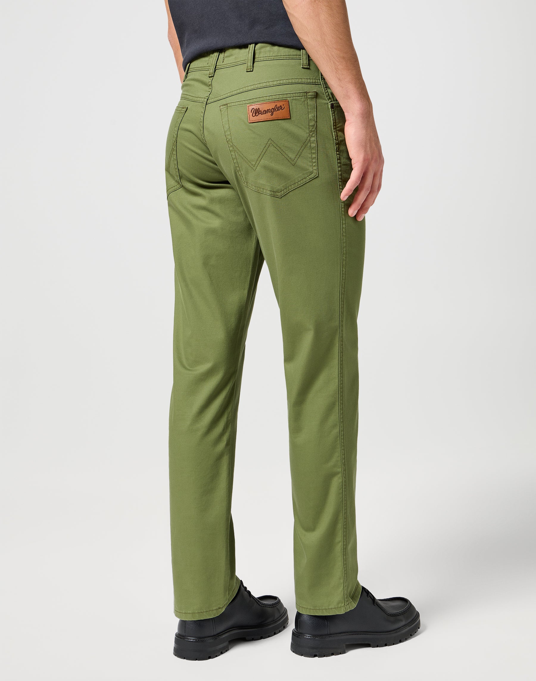 Texas in Dusty Olive pants Wrangler