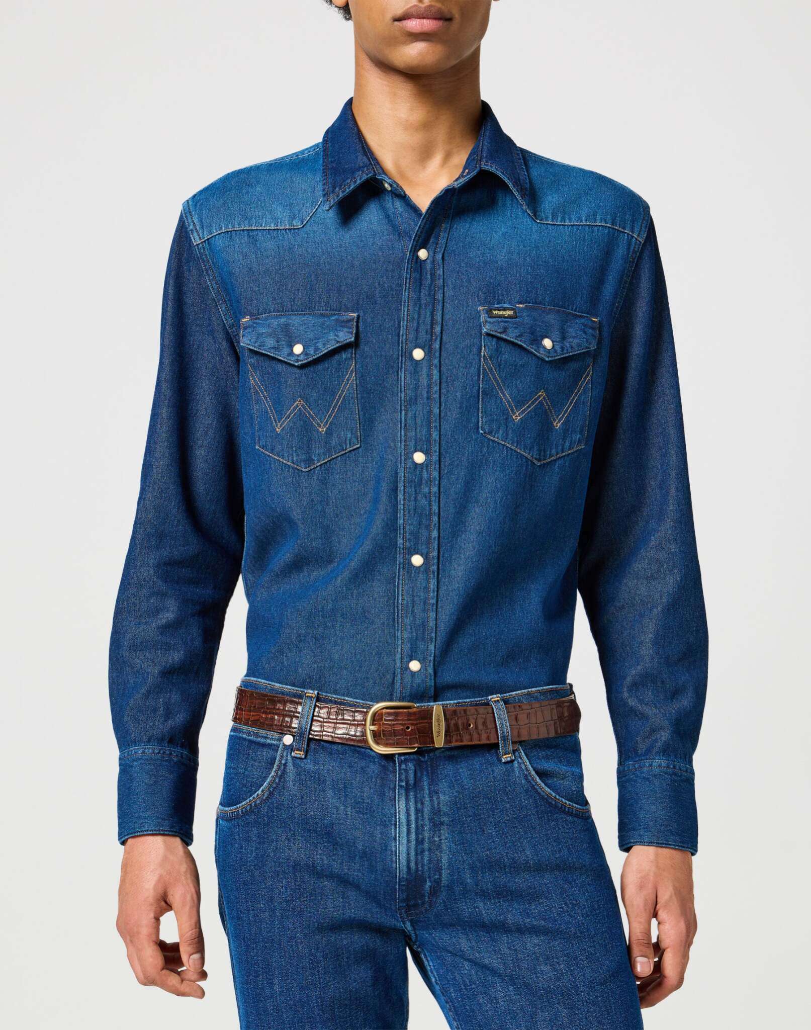 Easy Belt in Embossed Alligator Belt Wrangler