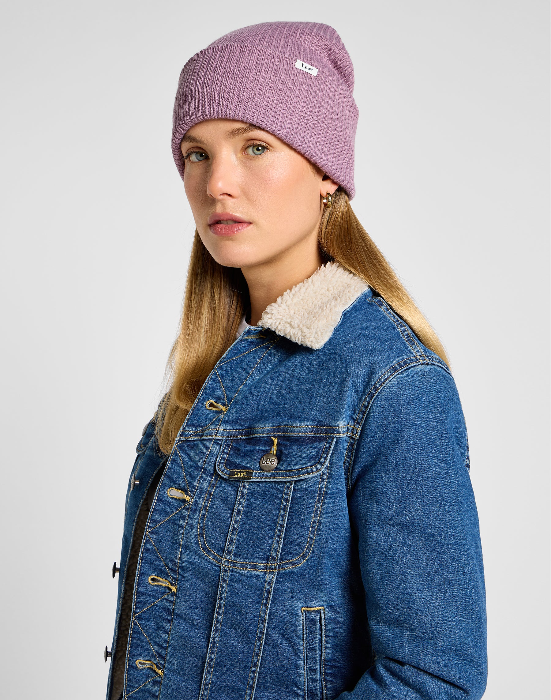 Ribbed Beanie in Pretty Plum caps Lee