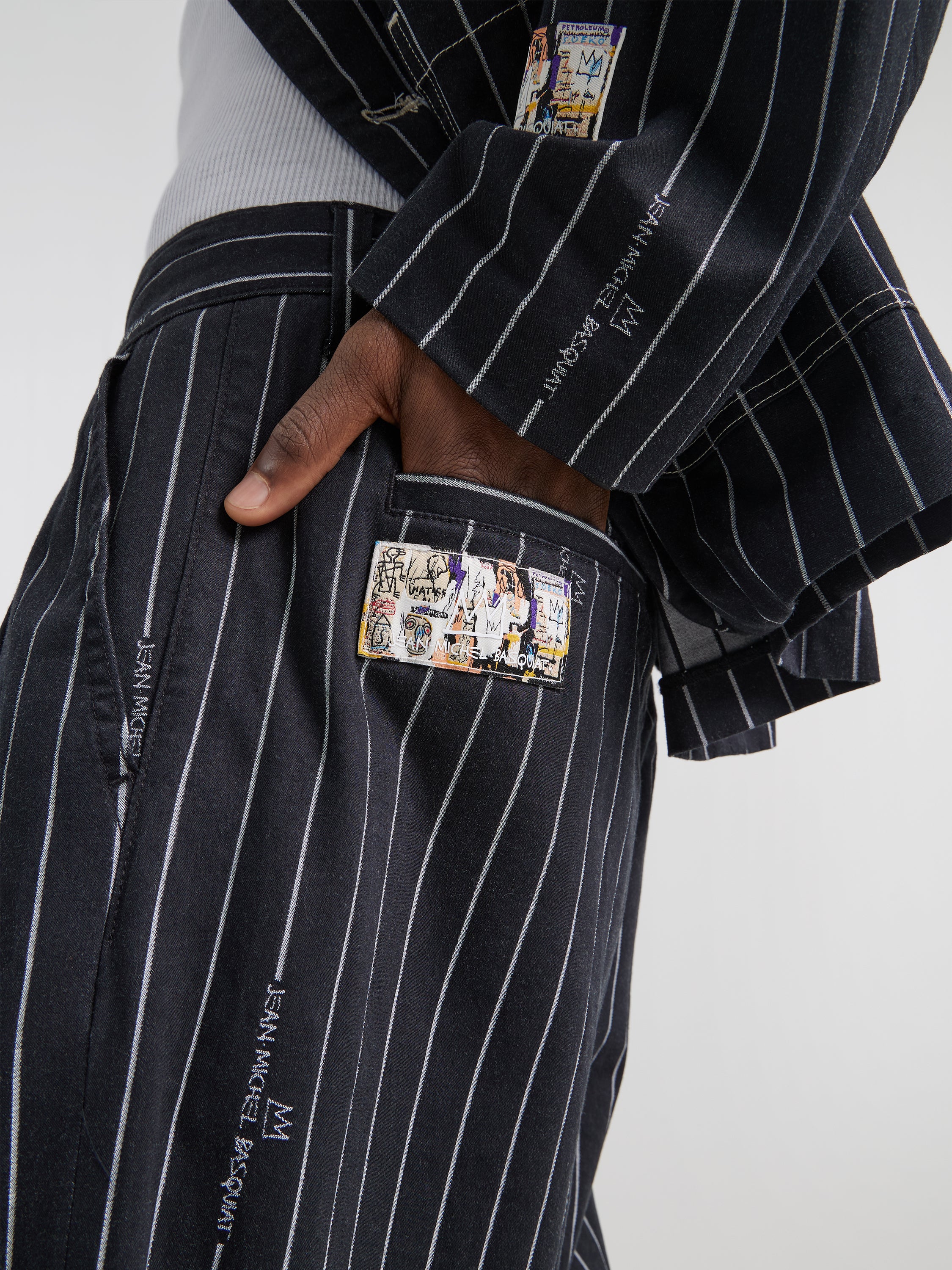 JMB Striped Pant in Black Pants Lee