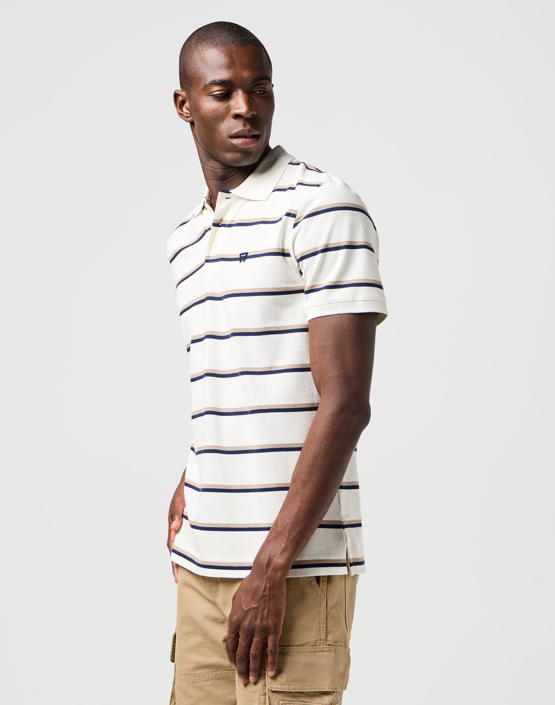 Stripe Polo Shirt in White T-Shirts Wrangler