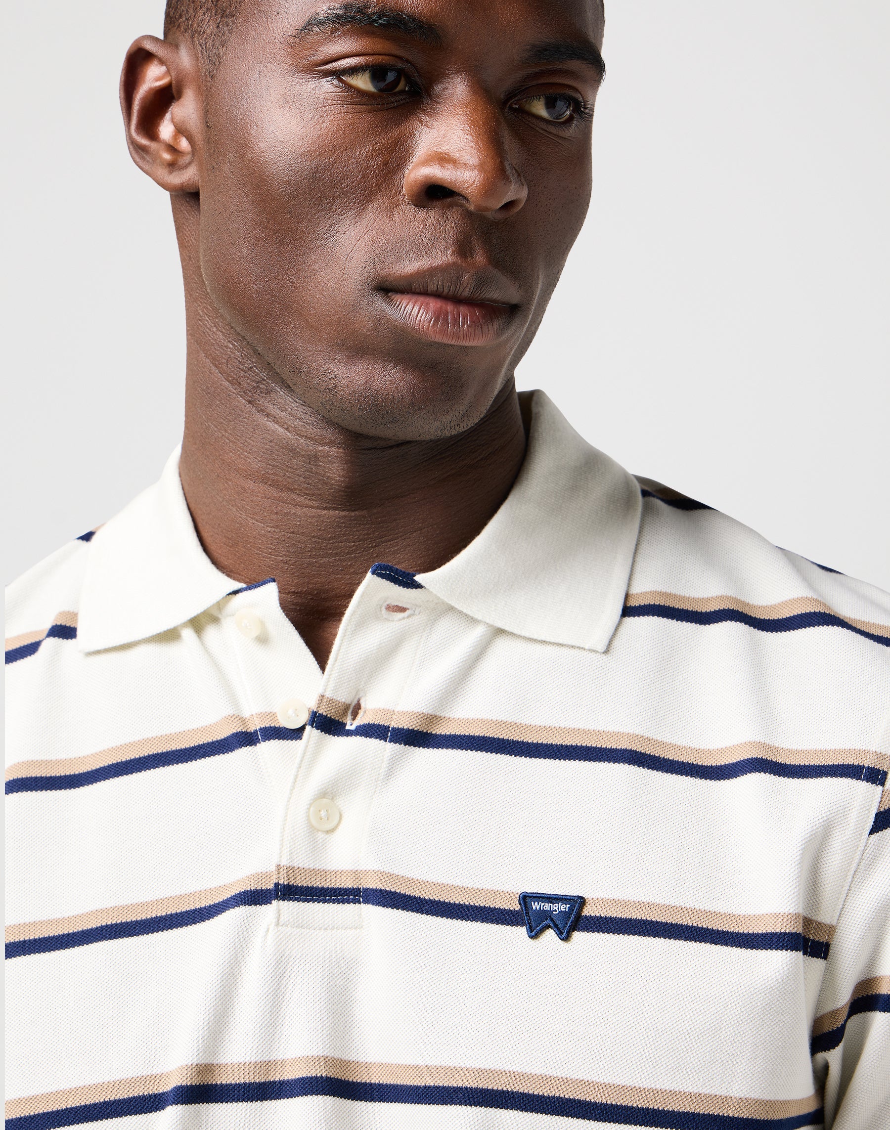 Stripe Polo Shirt in White T-Shirts Wrangler