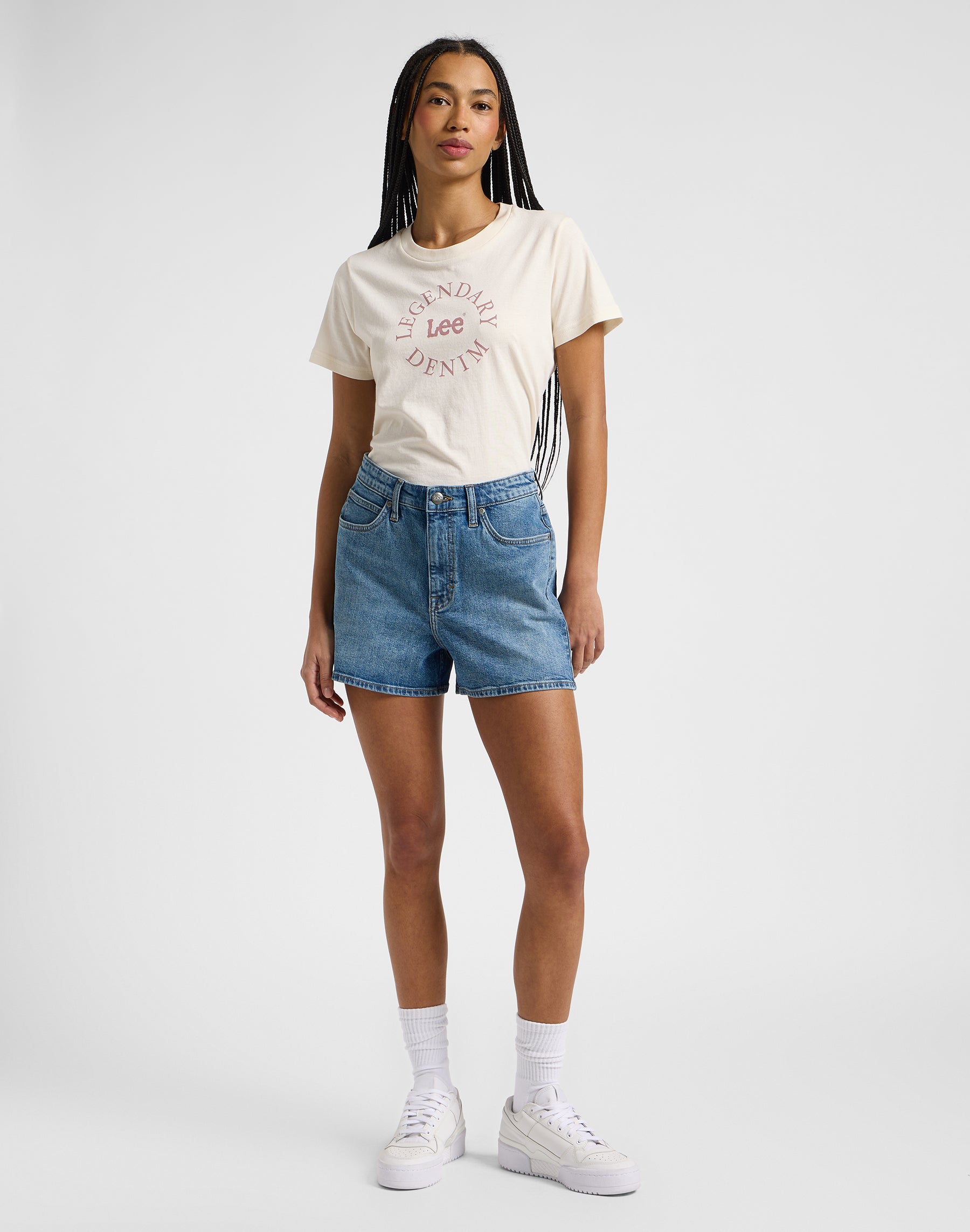 Carol short in blue wire denim shorts Lee