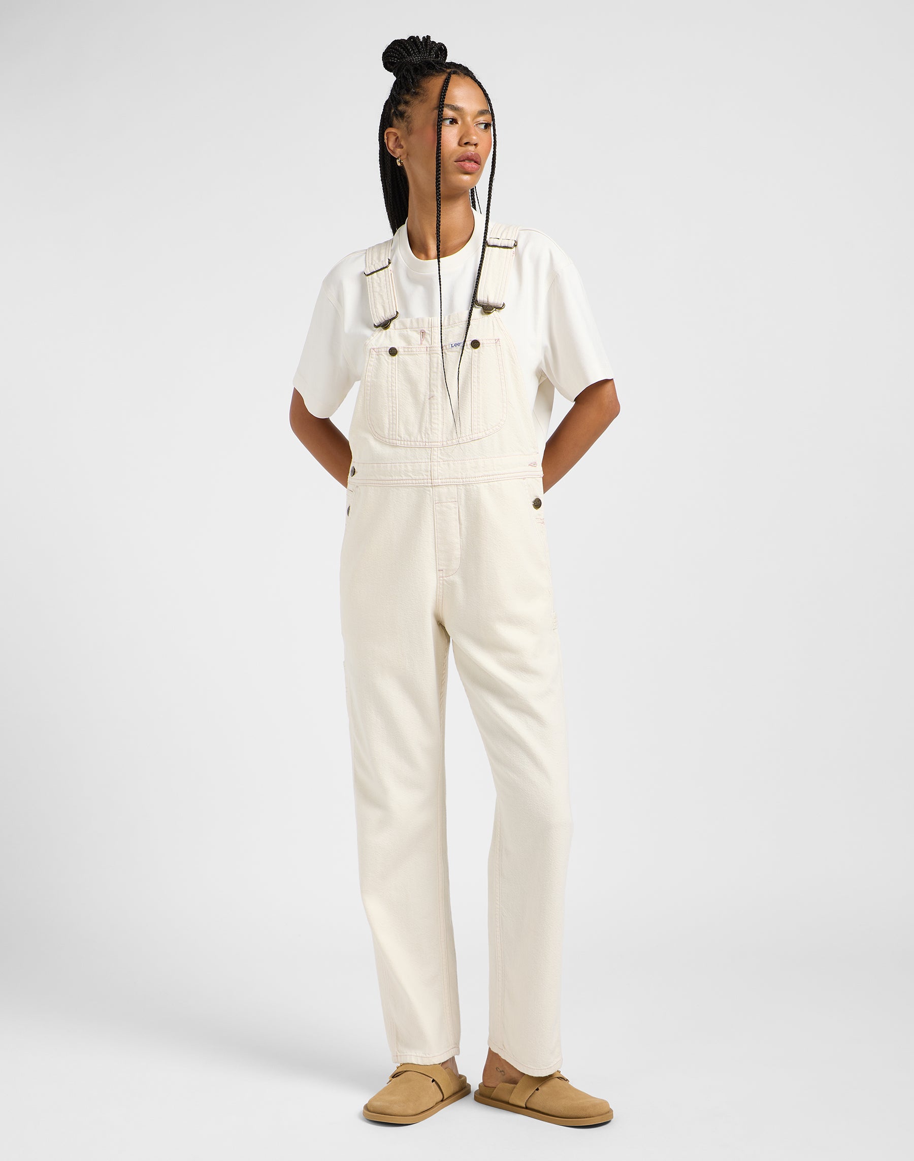 Straight Bib in Ecru Overall Lee