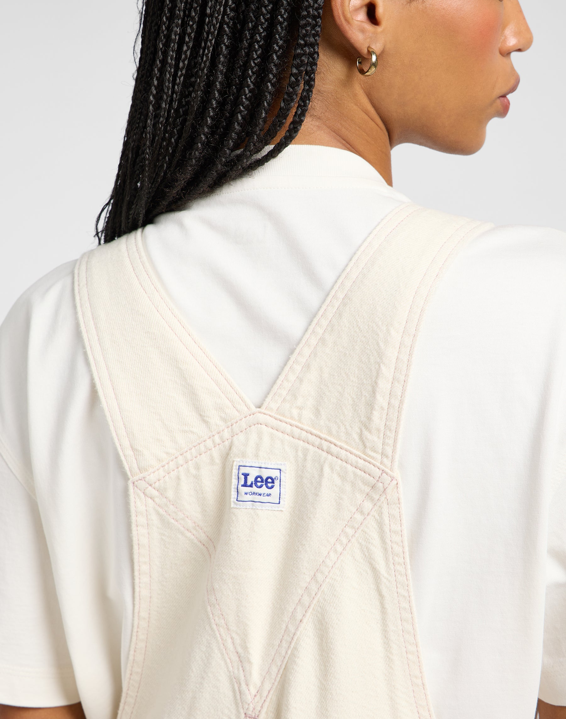 Straight Bib in Ecru Overall Lee