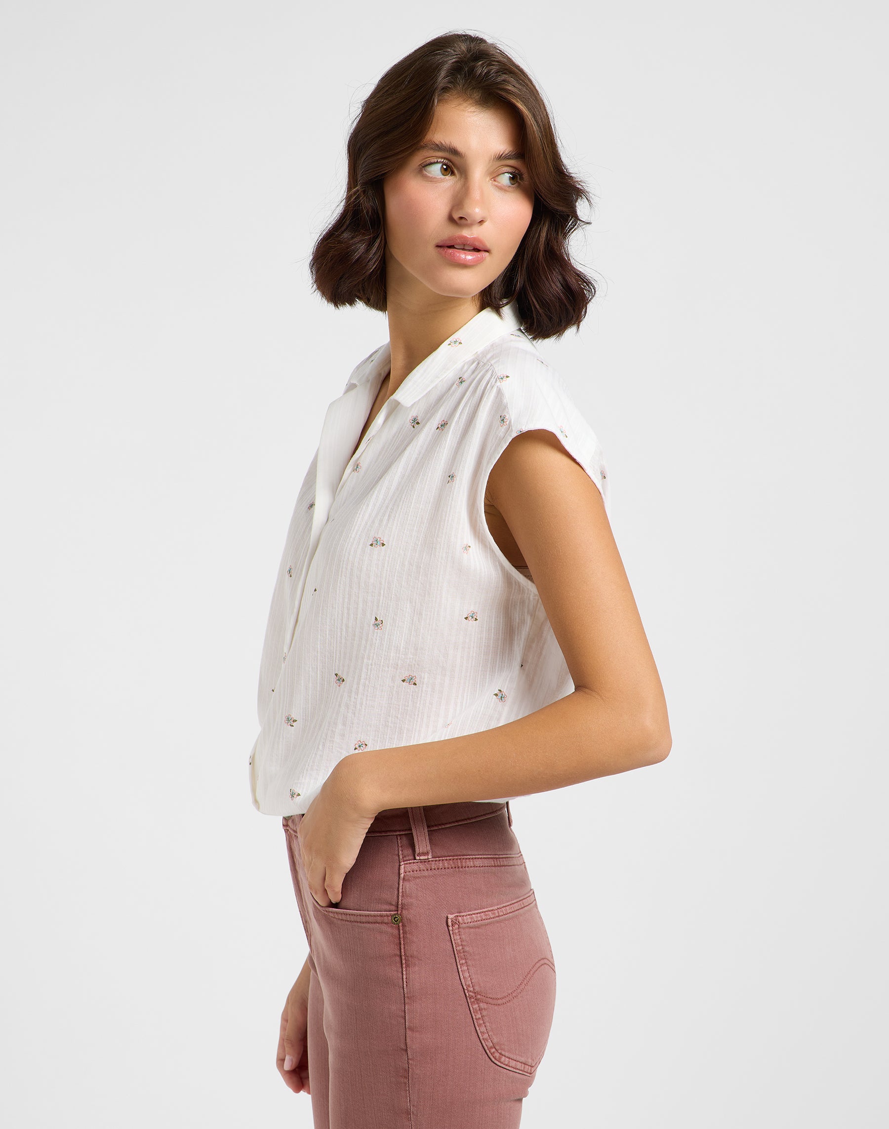 Cap Sleeve Shirt in Grove Floral Shirts Lee