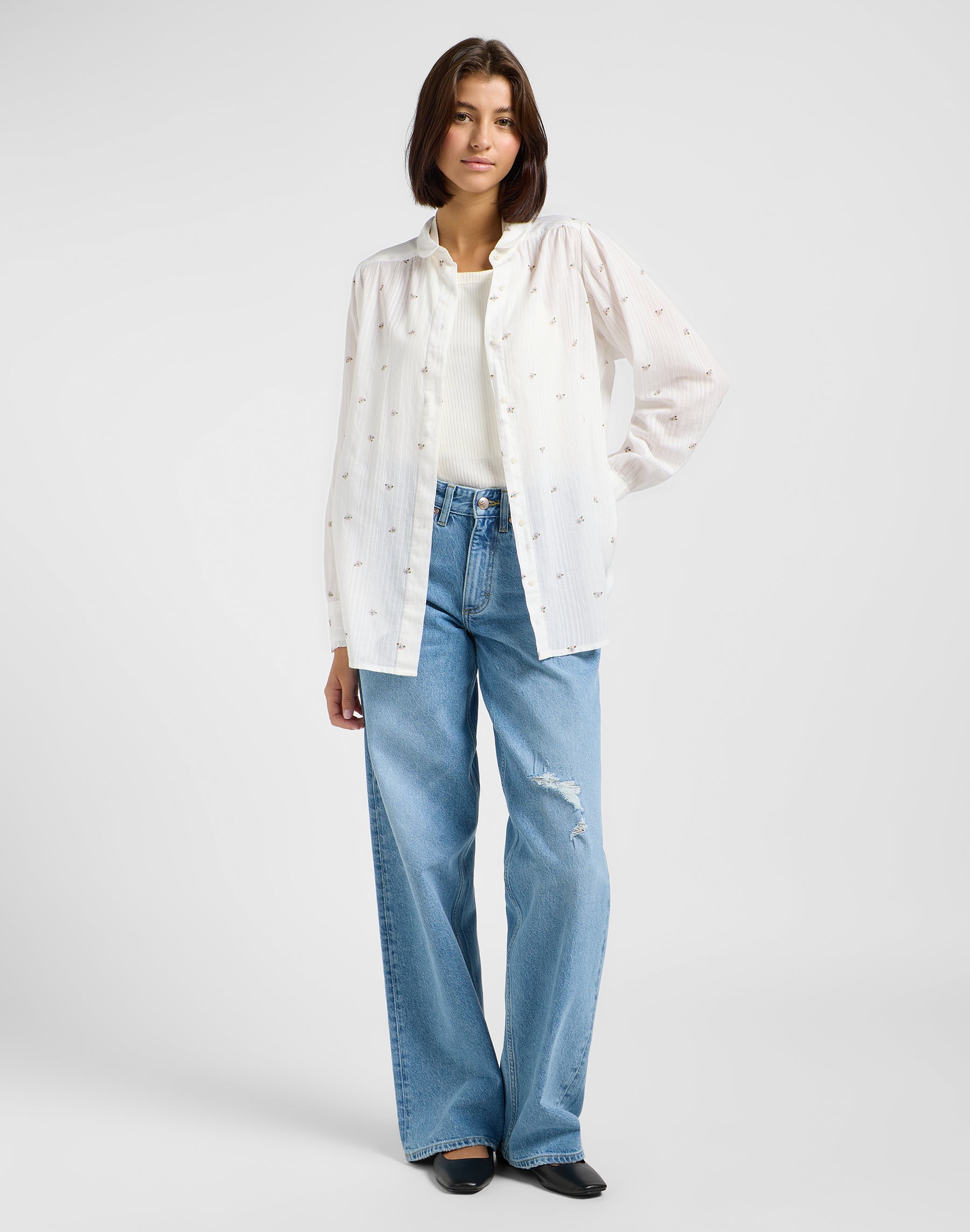 Shirred Blouse in Grove Floral Shirts Lee