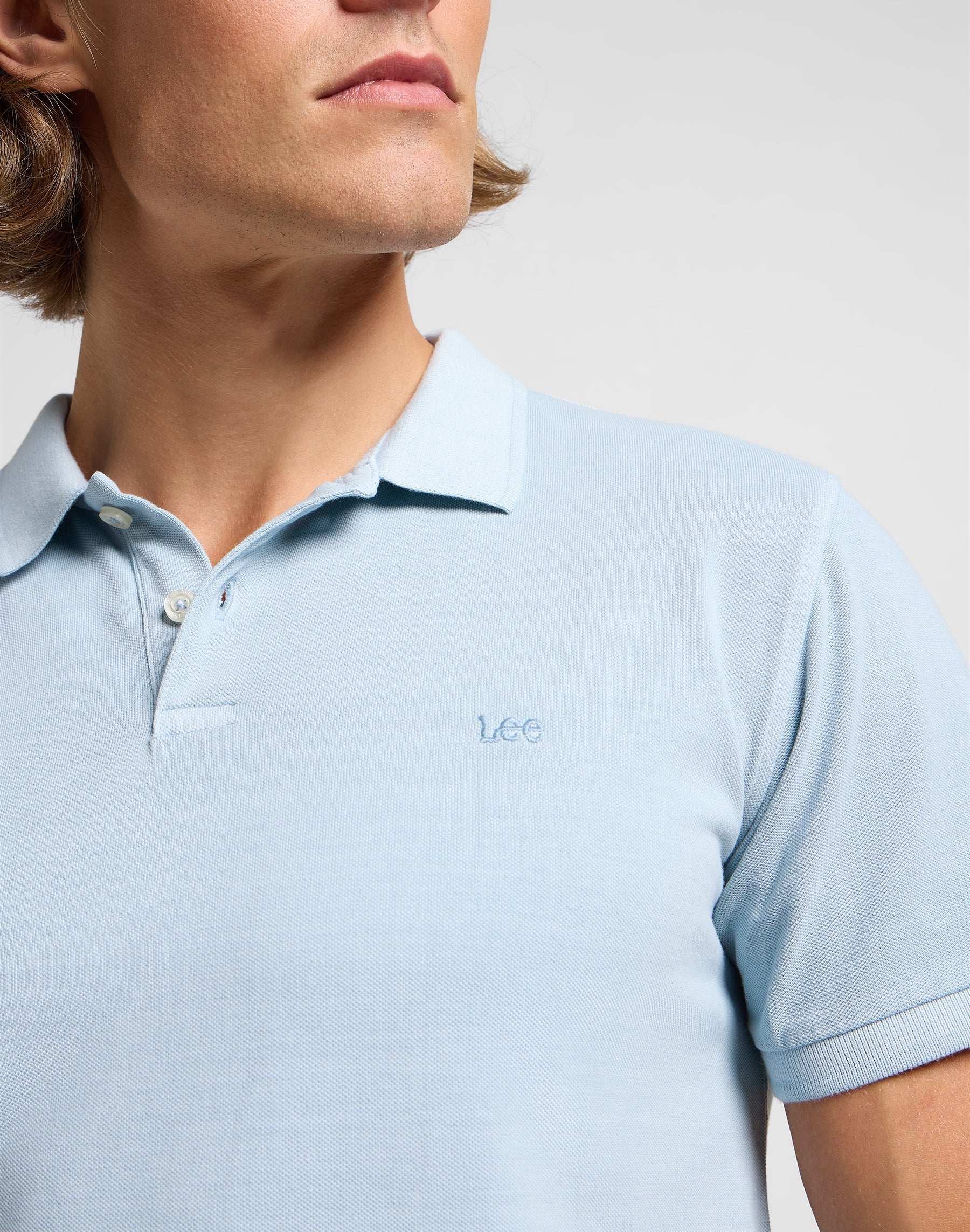Garment Dye Polo in Concrete Gray T-Shirts Lee