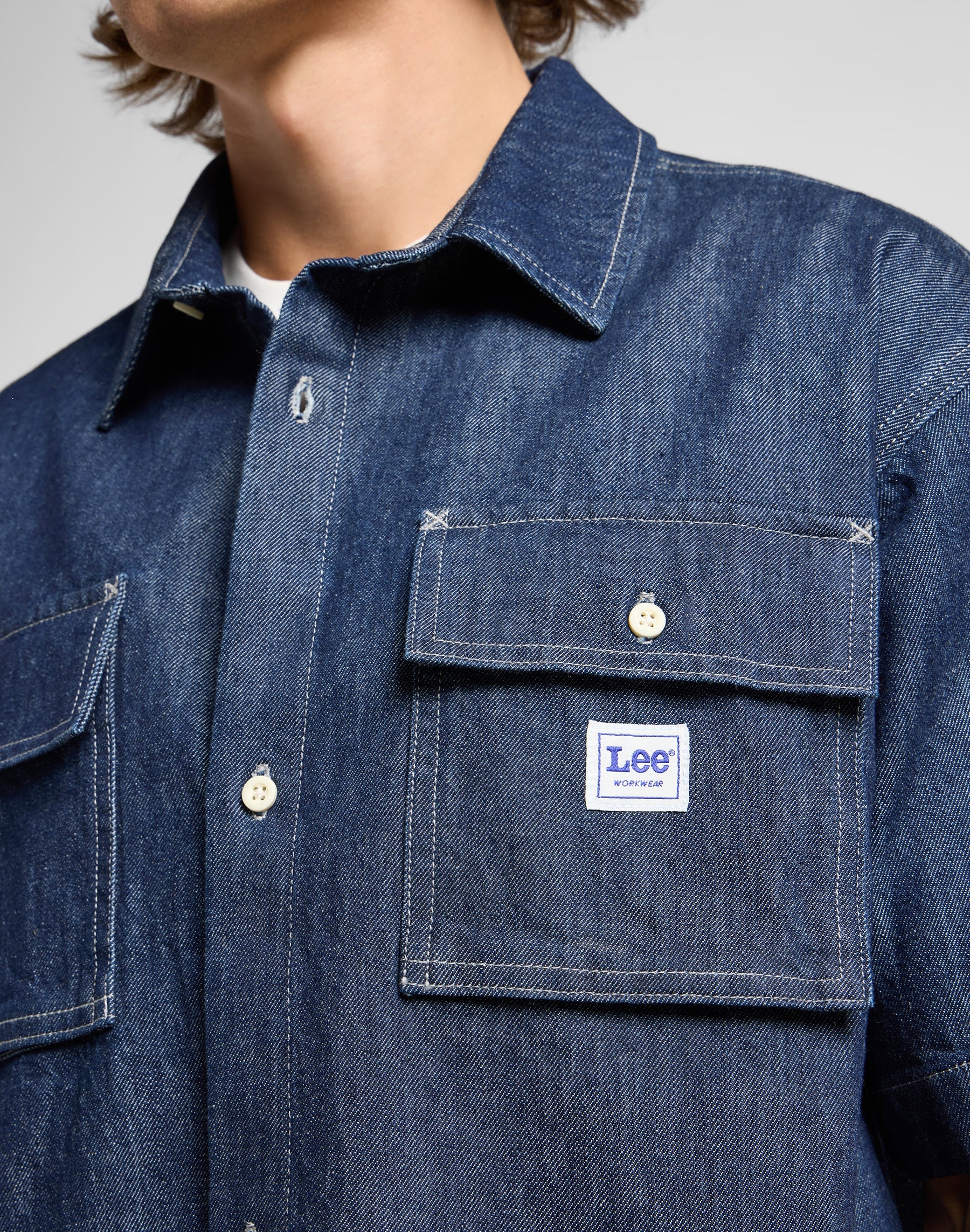 Shortsleeve Workwear Shirt in Rinse Wash Shirts Lee