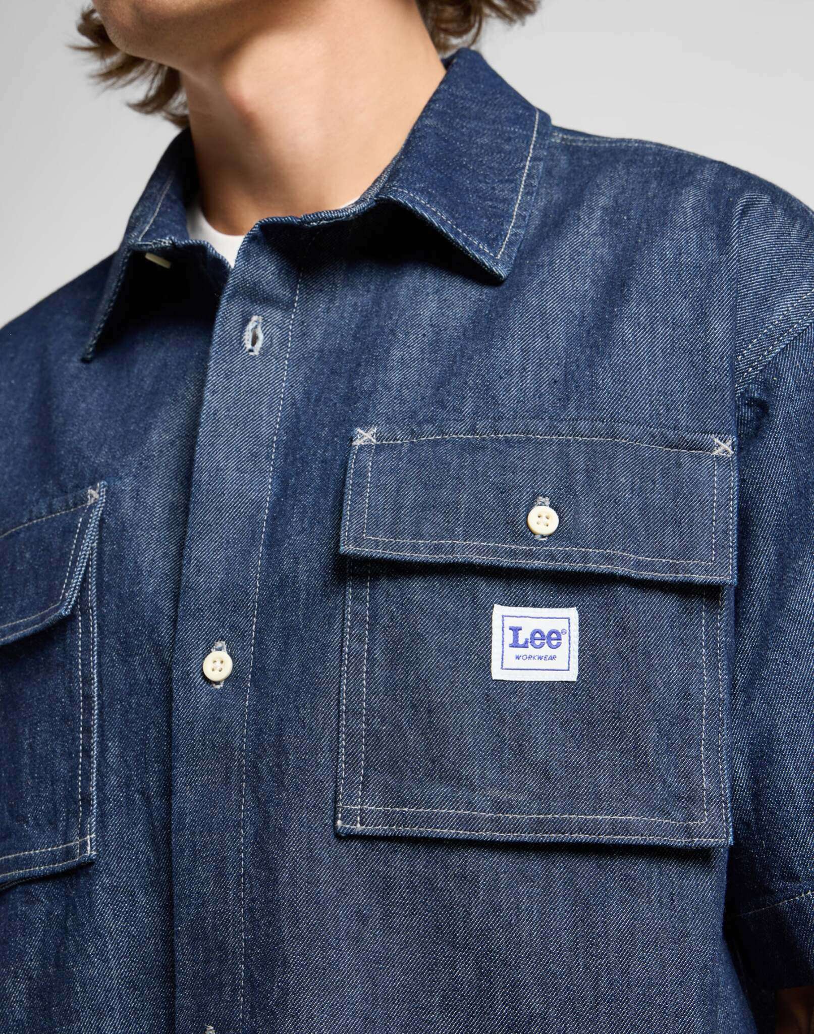 Shortsleeve Workwear Shirt in Rinse Wash Shirts Lee