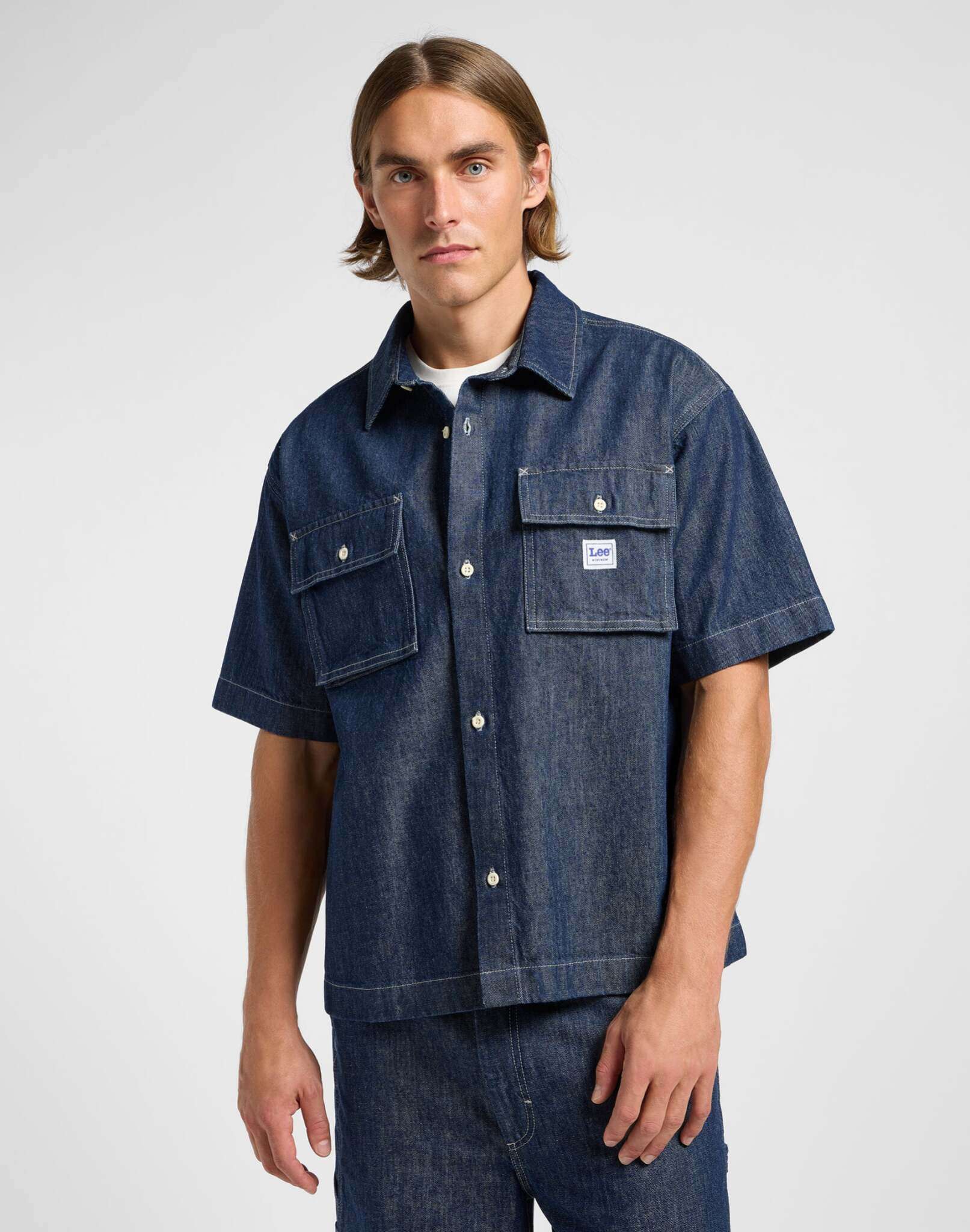 Shortsleeve Workwear Shirt in Rinse Wash Shirts Lee