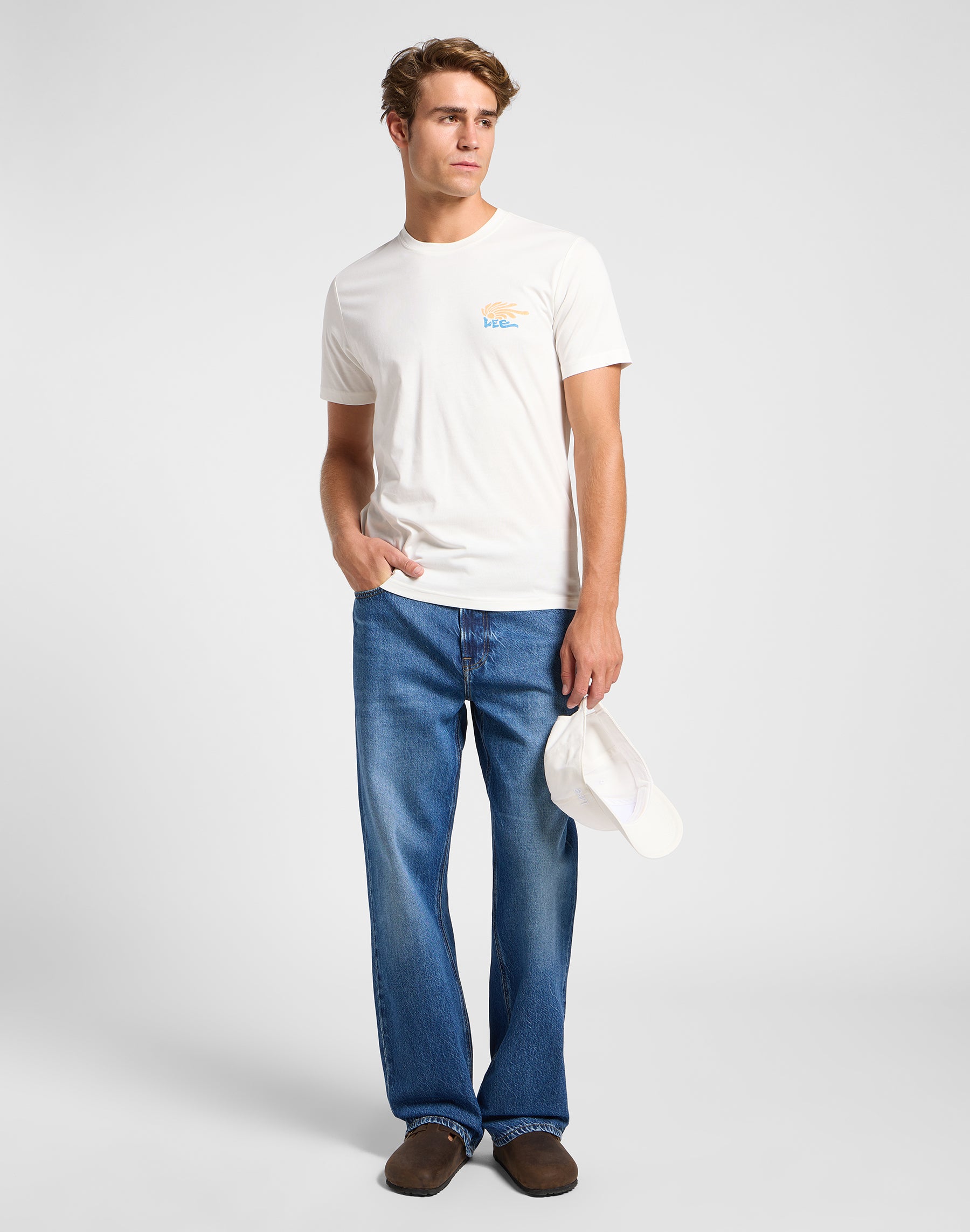 Medium Logo Tee in Ecru T-Shirts Lee