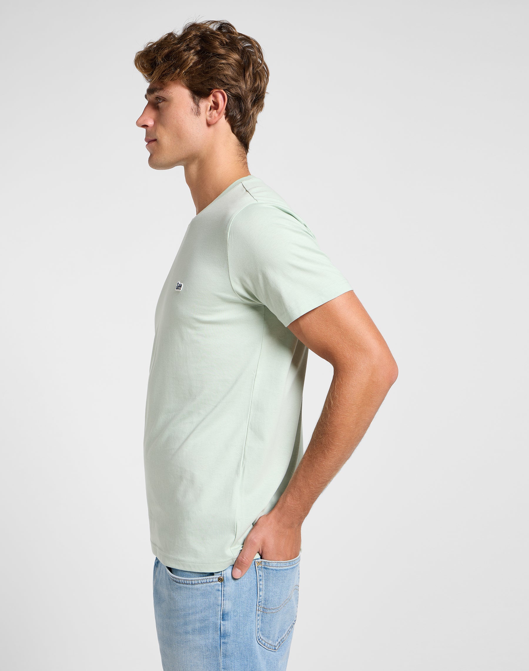 Ss Patch Logo Tee in Soft Sage T-Shirts Lee
