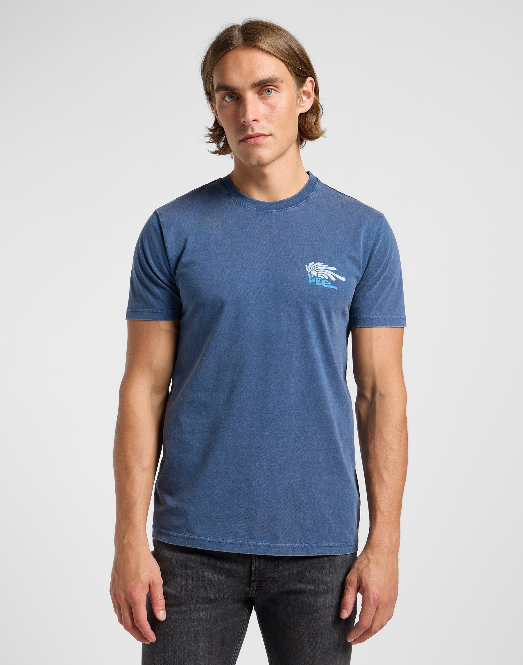 Medium Logo Tee in Orion Blue T-Shirts Lee