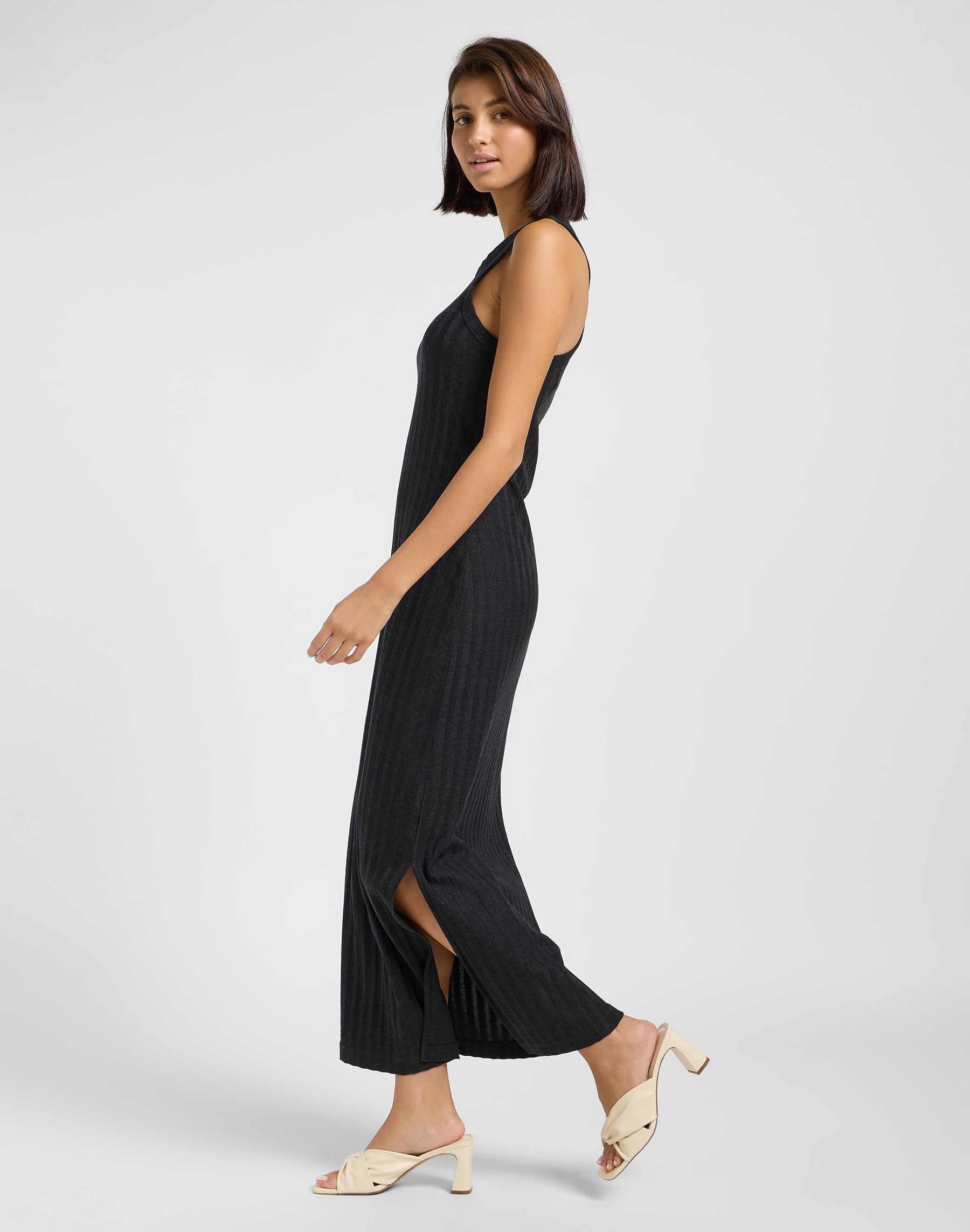 Rib Tank Dress in Black Dresses Lee