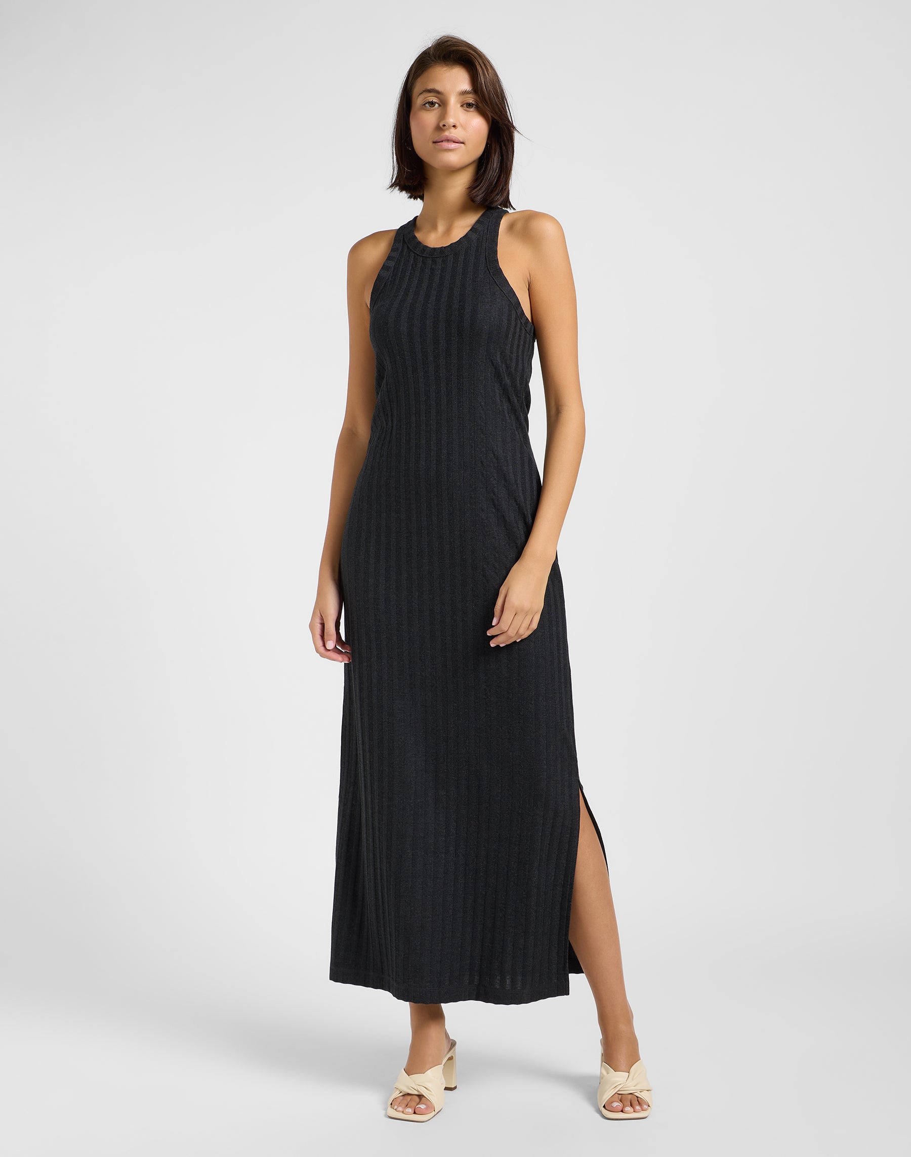 Rib Tank Dress in Black Dresses Lee