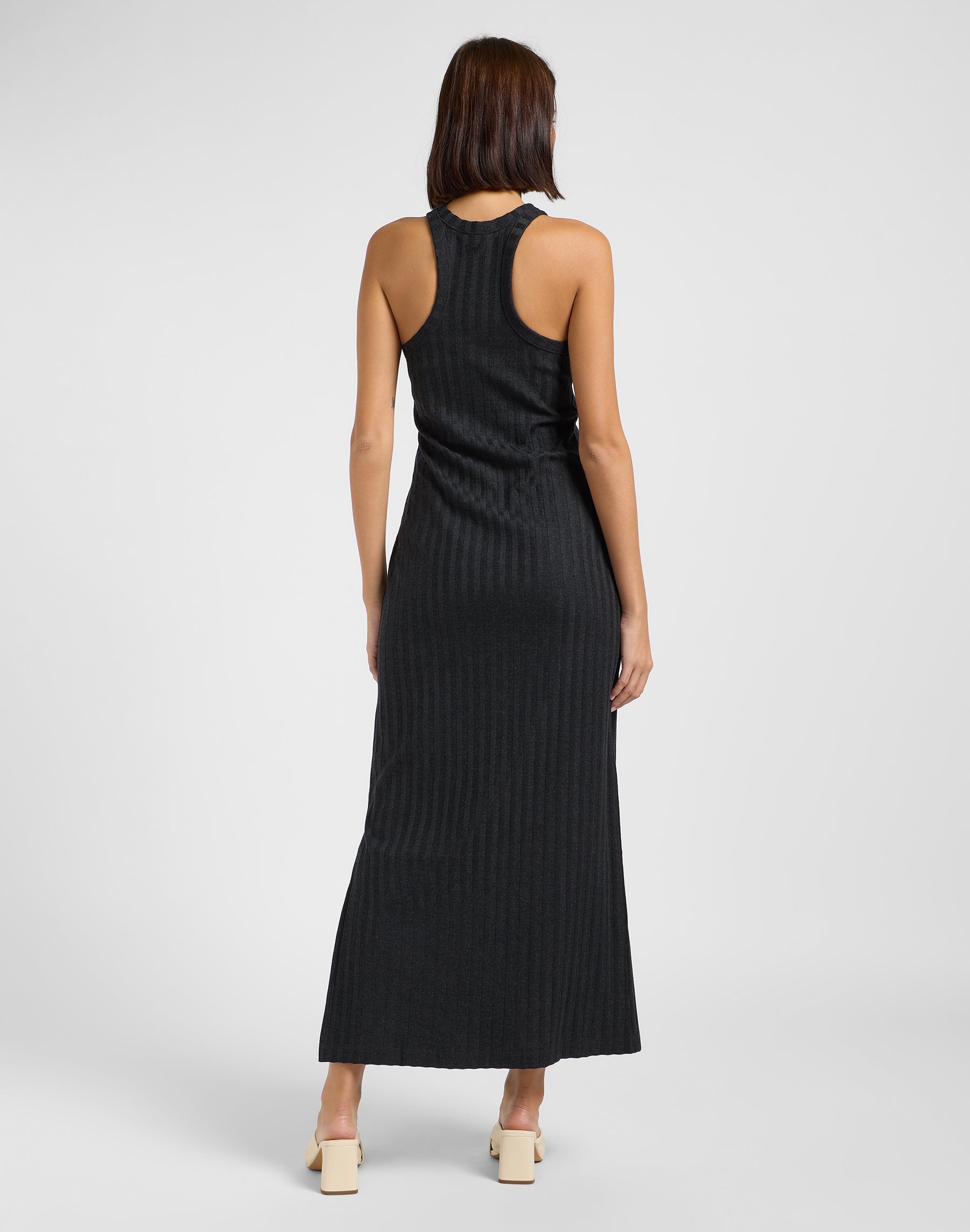 Rib Tank Dress in Black Dresses Lee