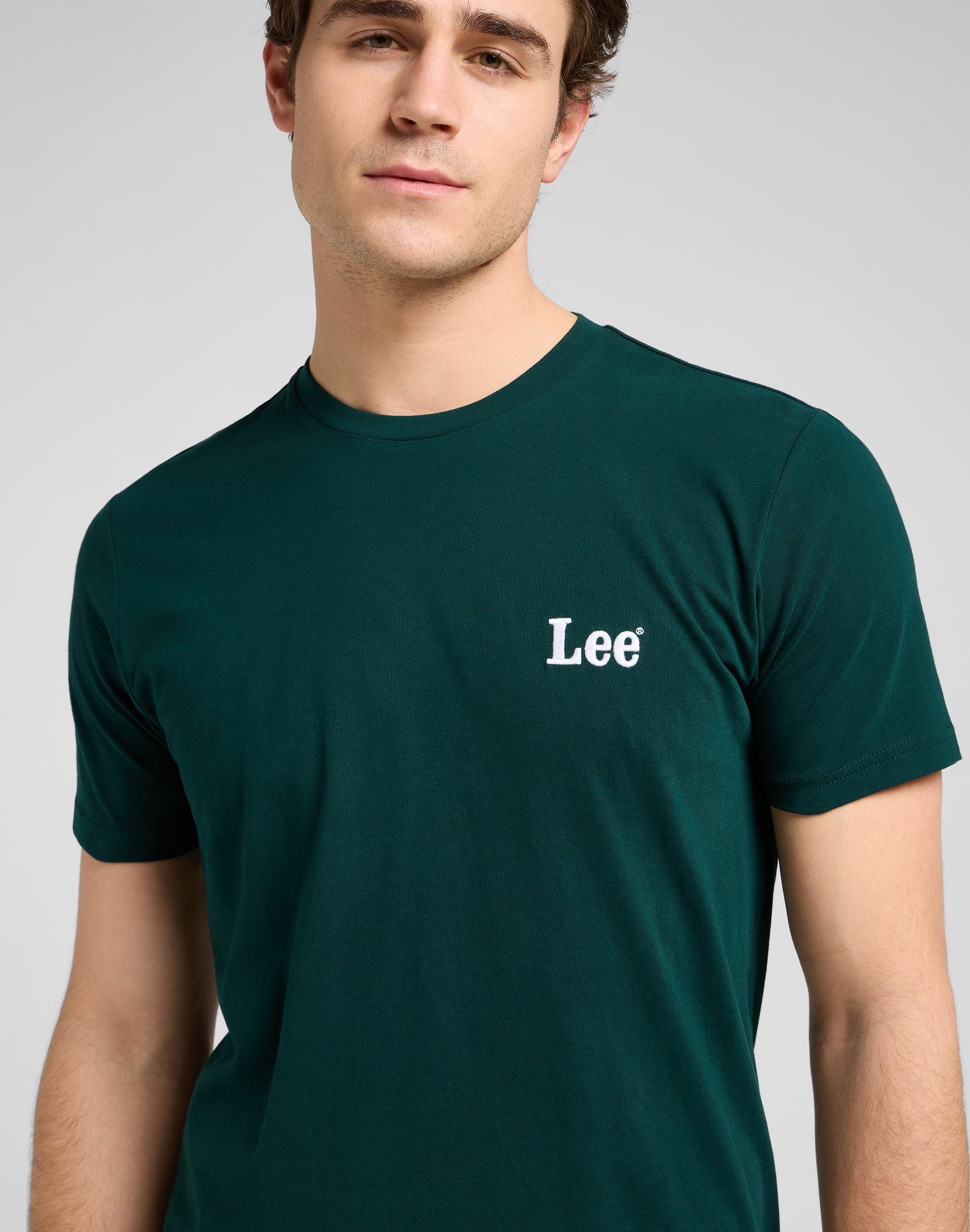 Ss Small Logo Tee in Jade Forest T-Shirts Lee