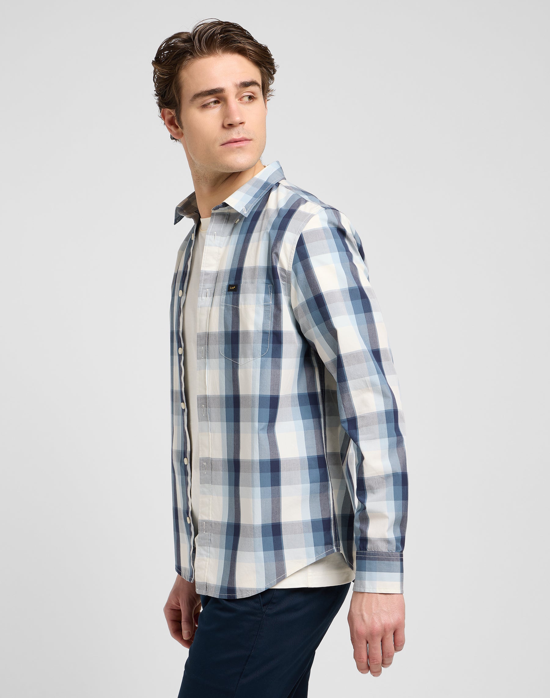 Lee Button Down in Vintage Blue Ombre Shirts Lee