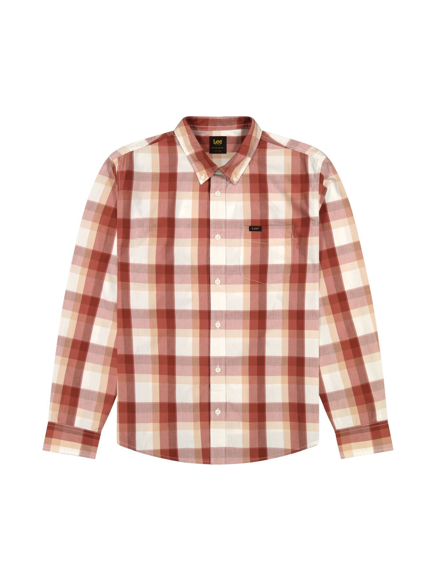 Lee Button Down in Red Clay Plaid