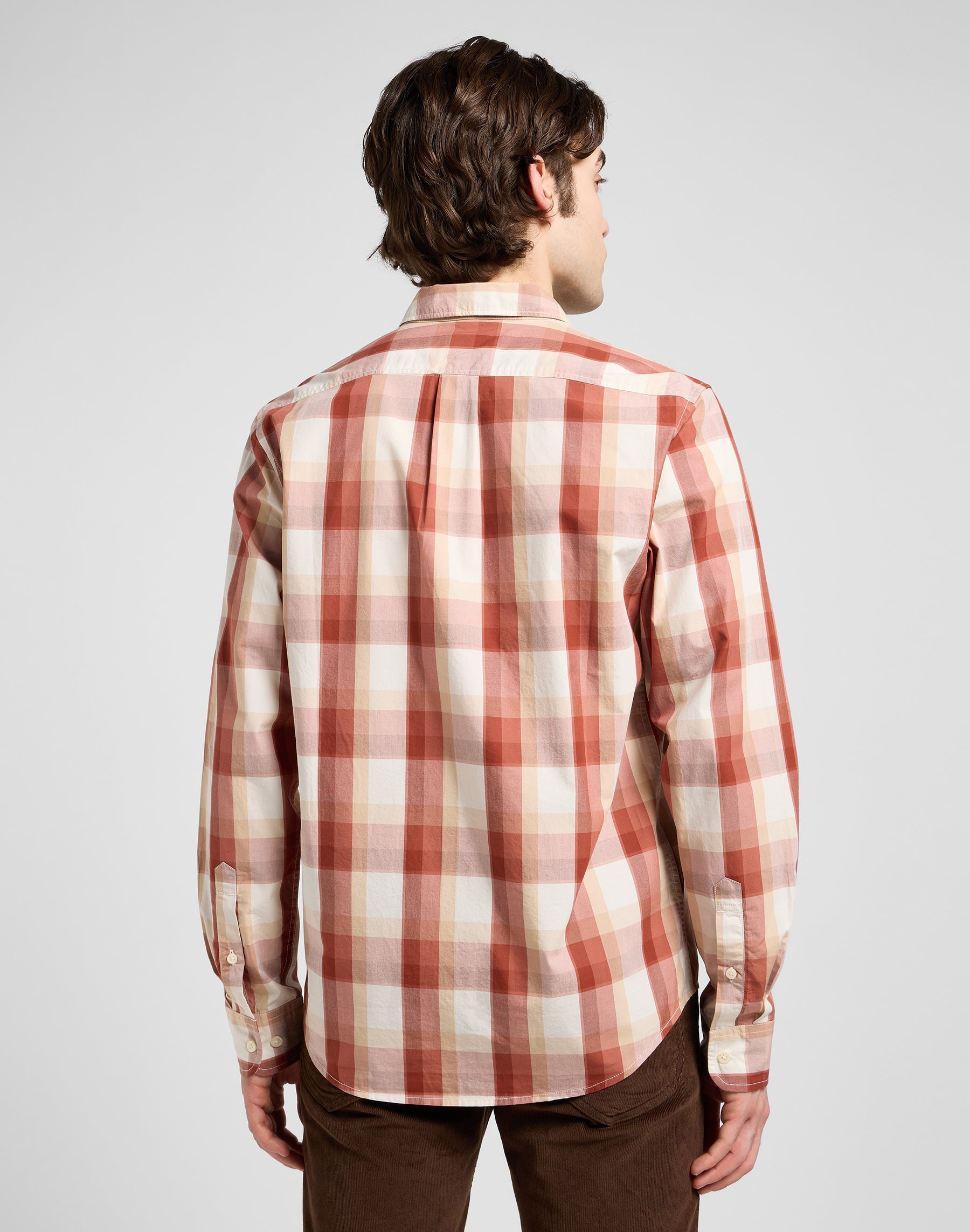 Lee Button Down in Red Clay Plaid Shirts Lee