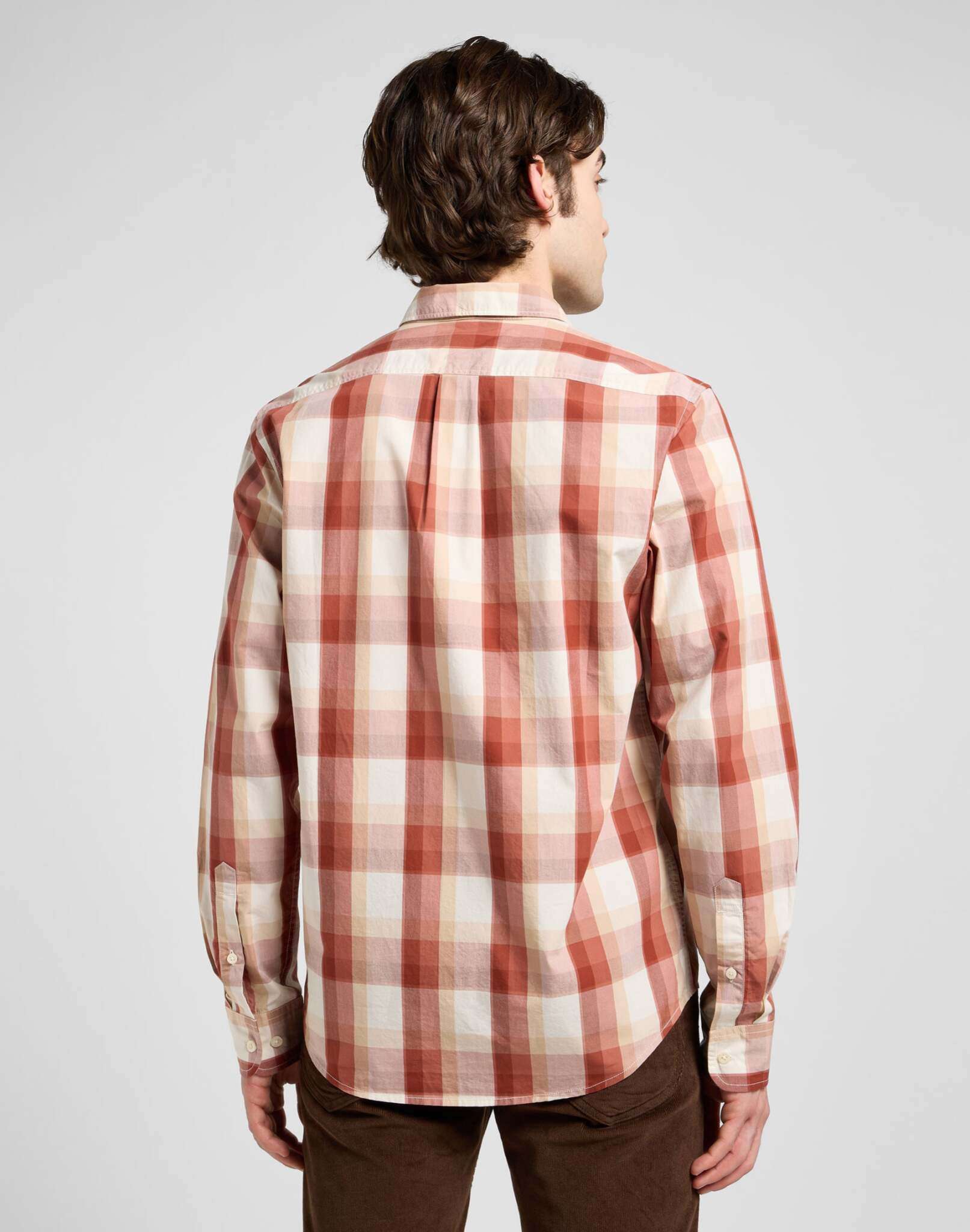 Lee Button Down in Red Clay Plaid Shirts Lee