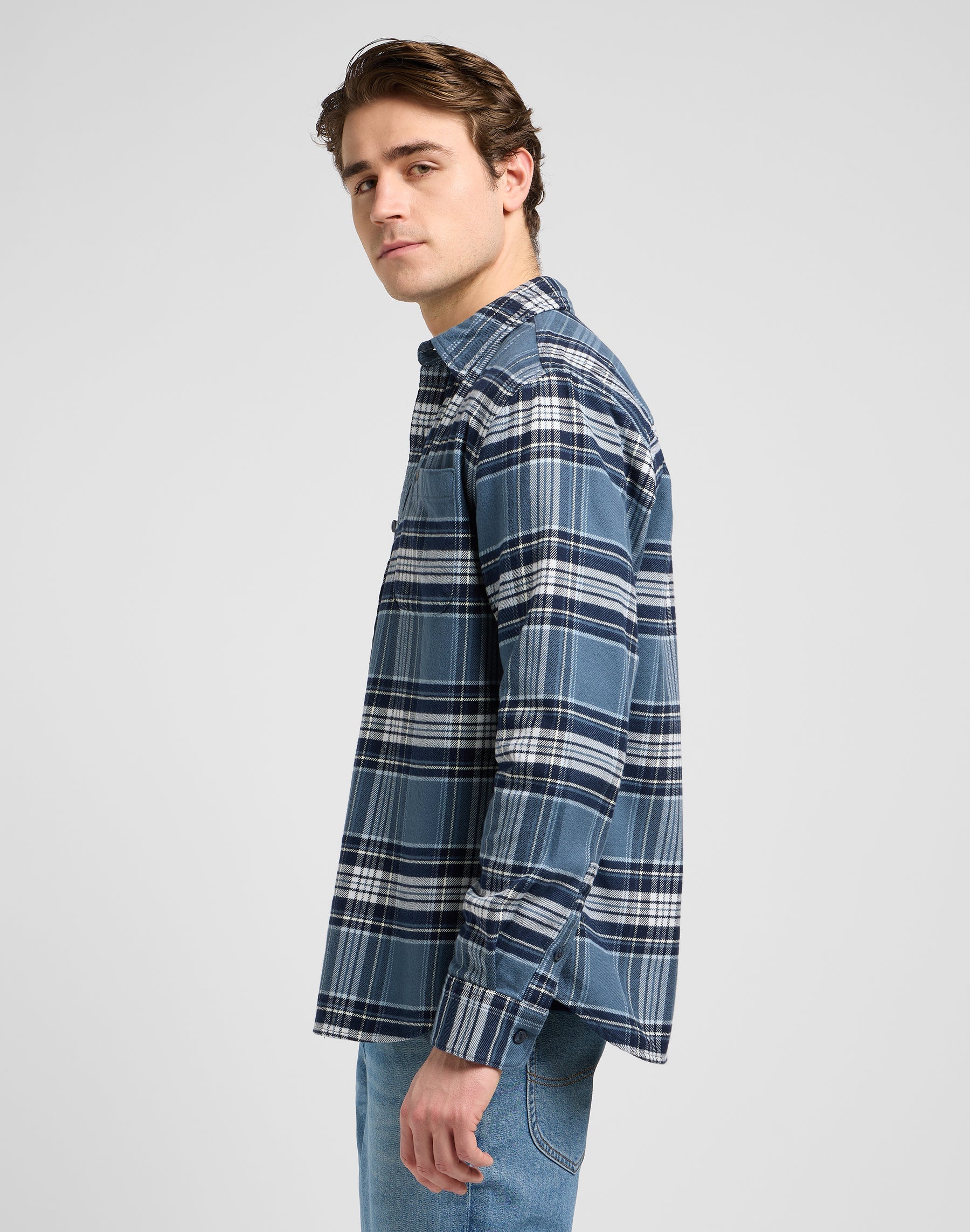 Mercantile Shirt in Vintage Blue Plaid