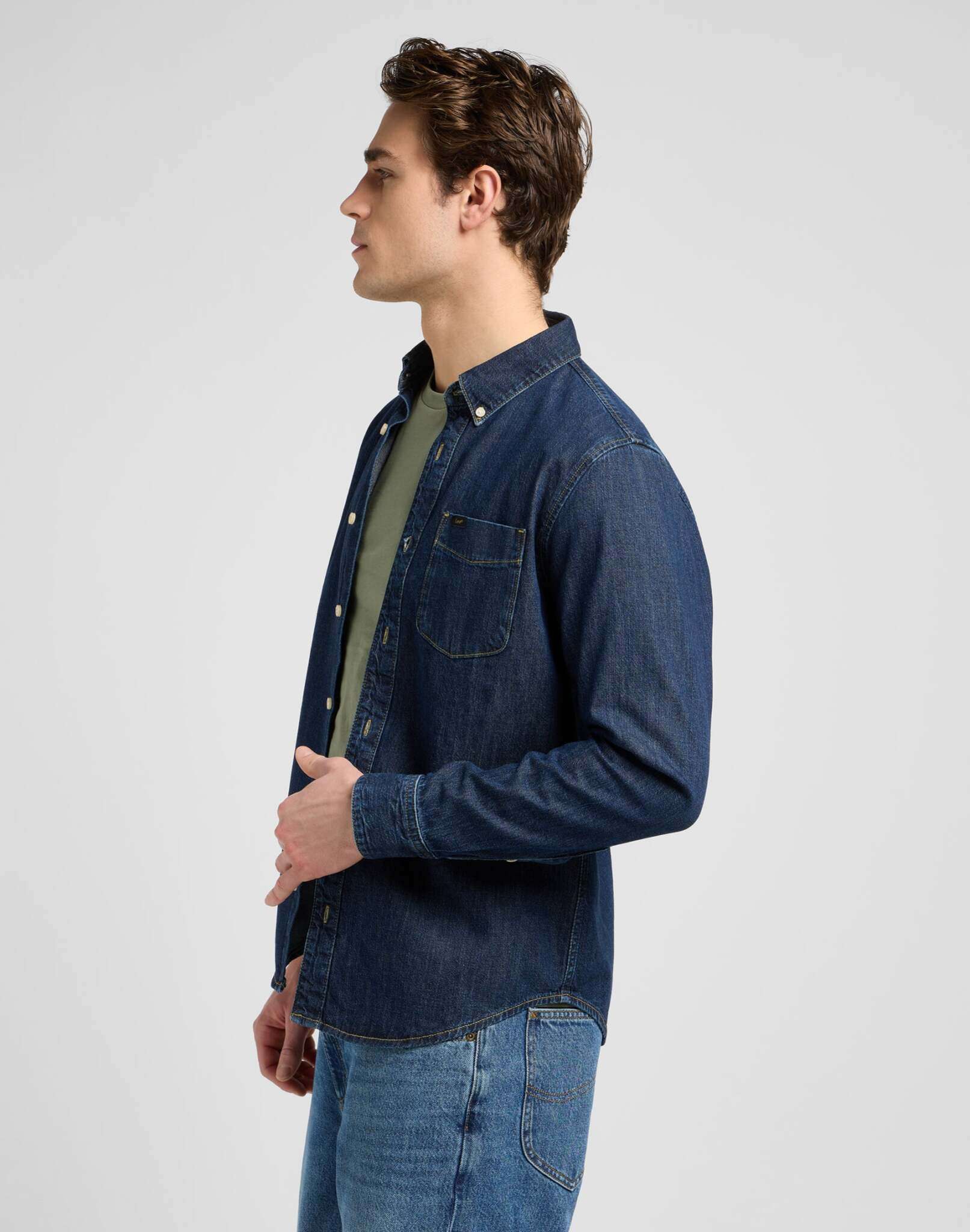 Lee Button Down in Mid Stone 2 Shirts Lee