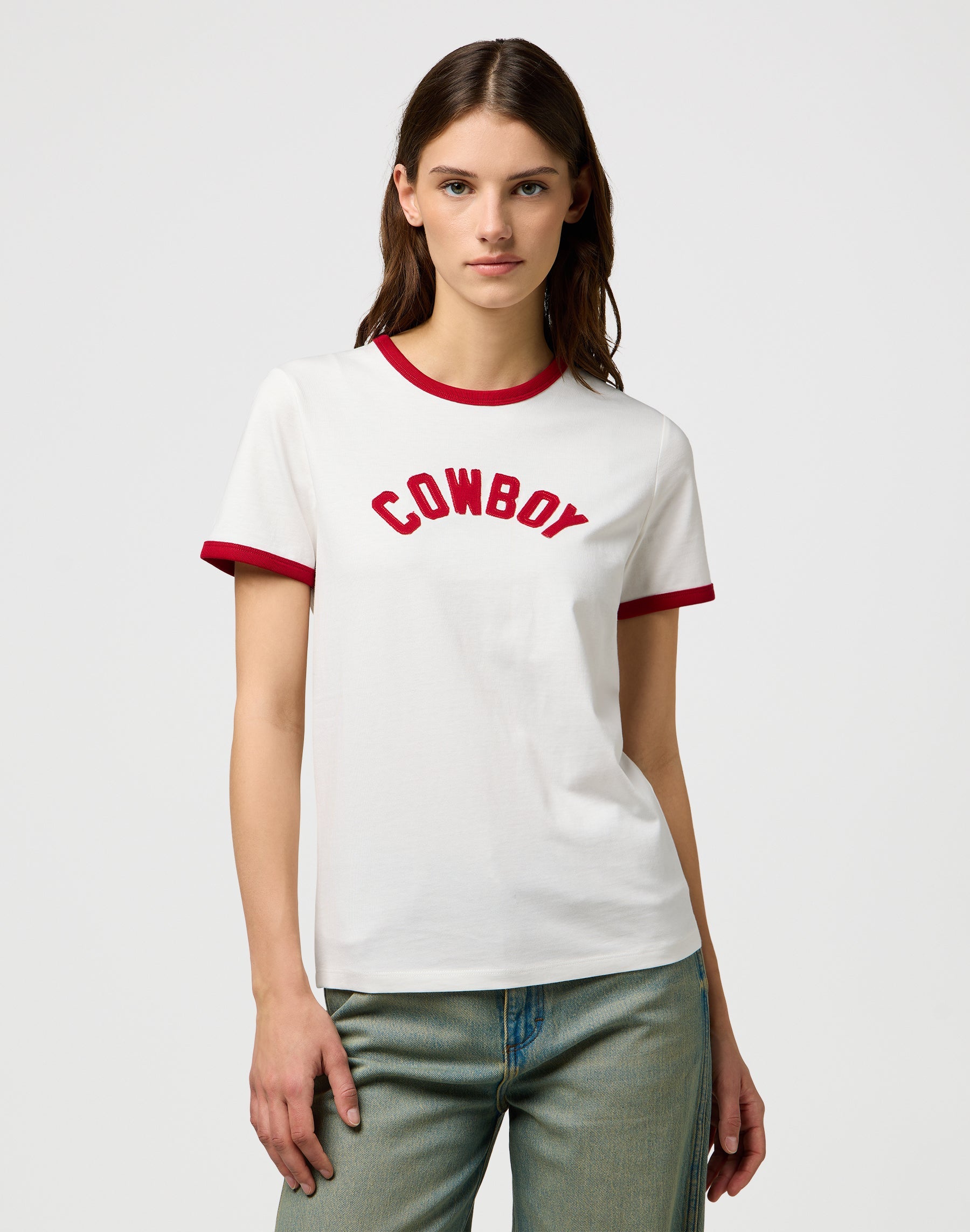 Ringer Tee in Worn White T-Shirts Wrangler