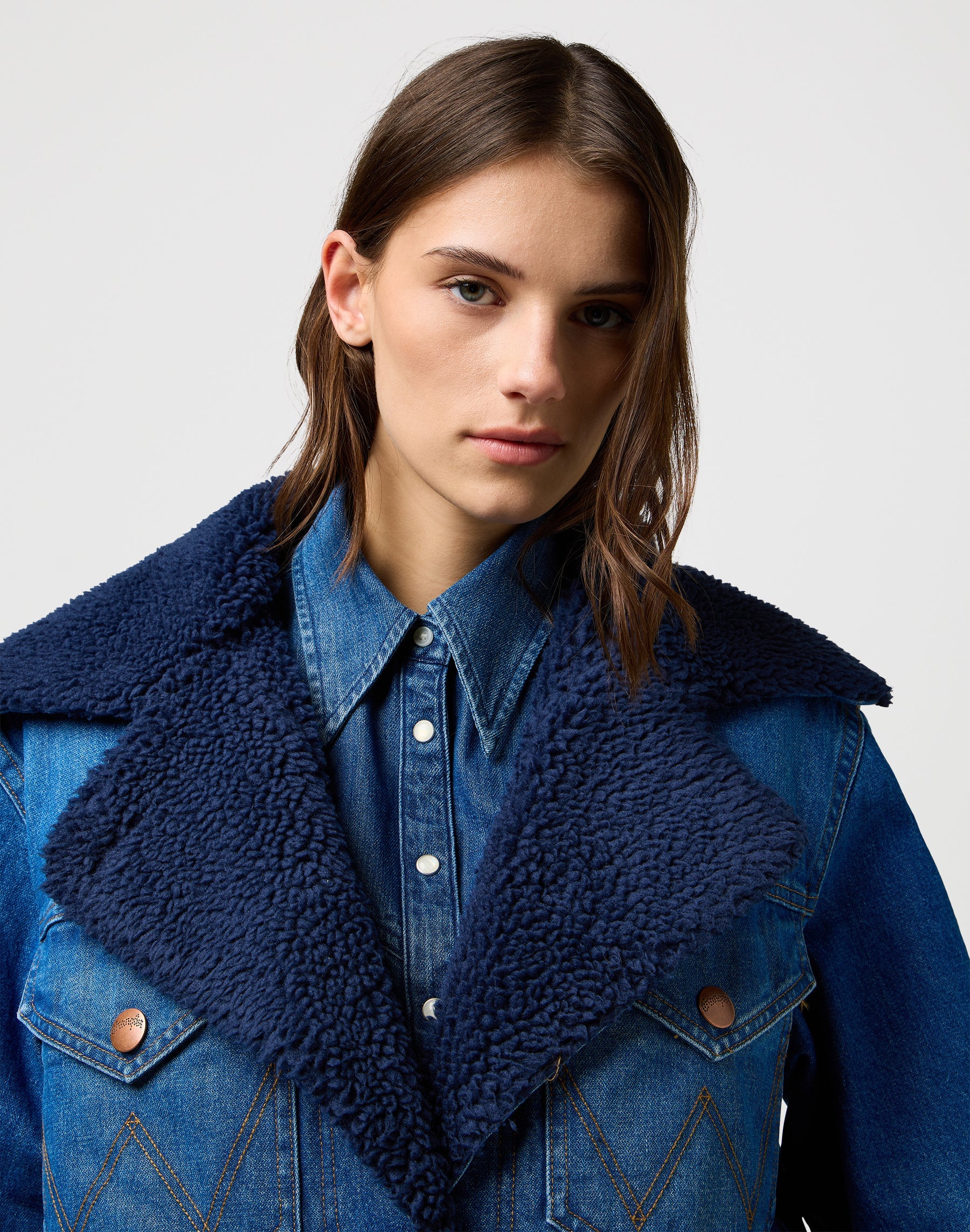 Wrange Coat in Sparkle Blue Jackets Wrangler