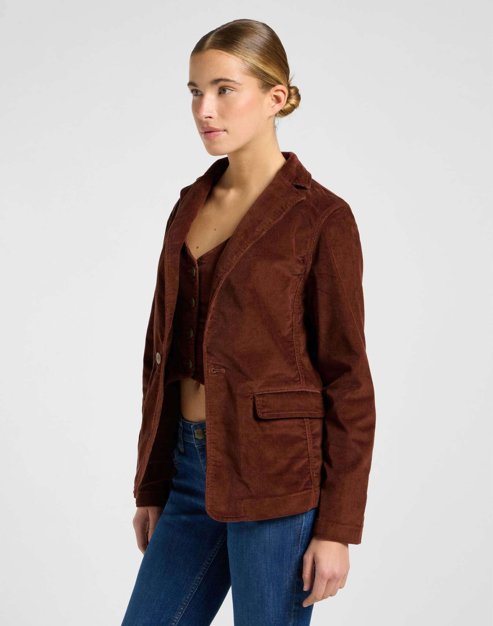 Structured Blazer in Luxe Brown Jackets Lee