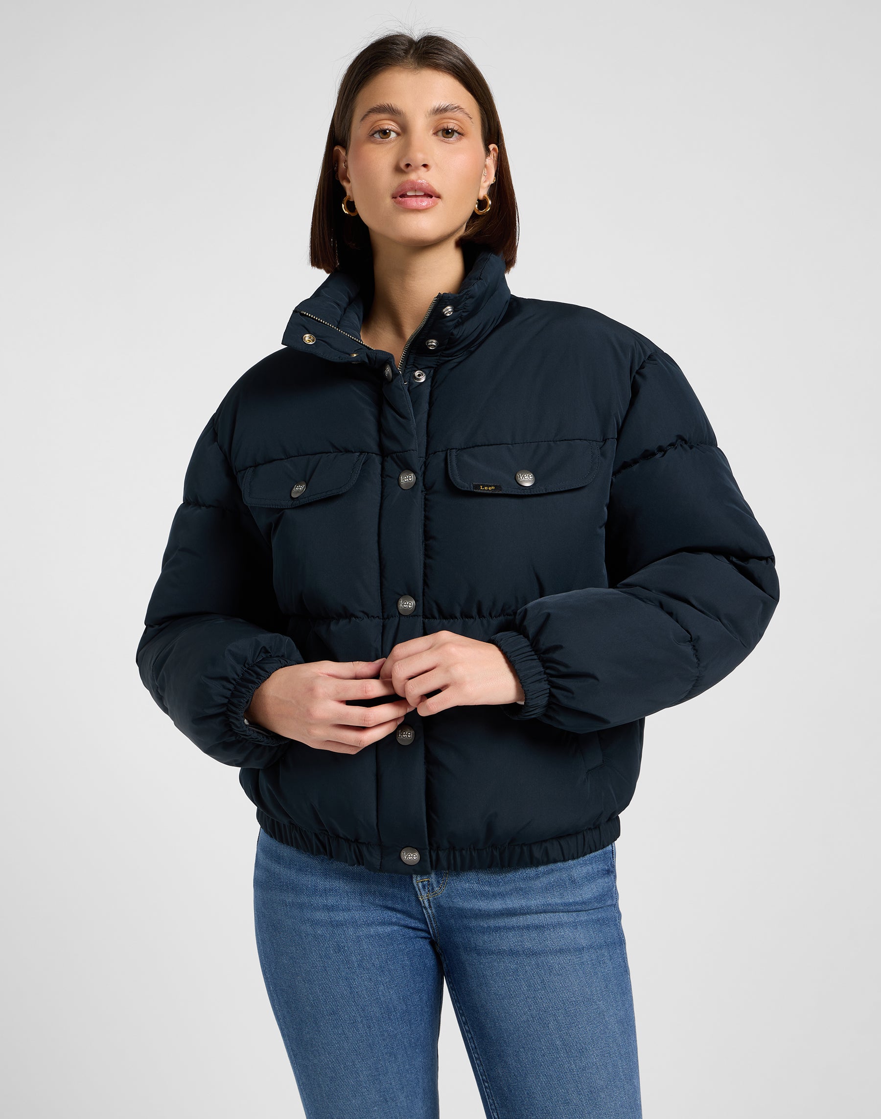 Rider Puffer Jacket in Black Jackets Lee