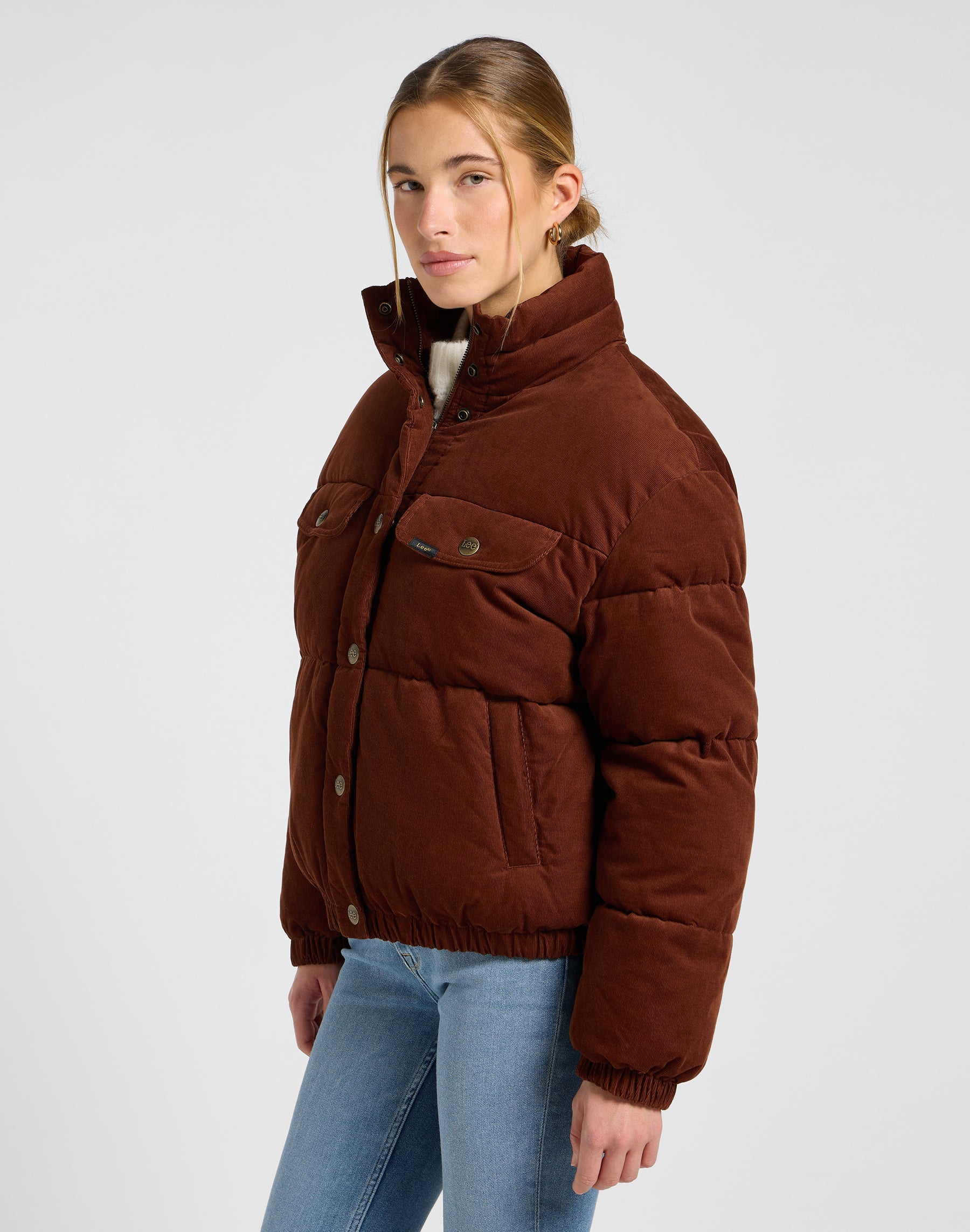 Rider Puffer Jacket in Luxe Brown Jackets Lee