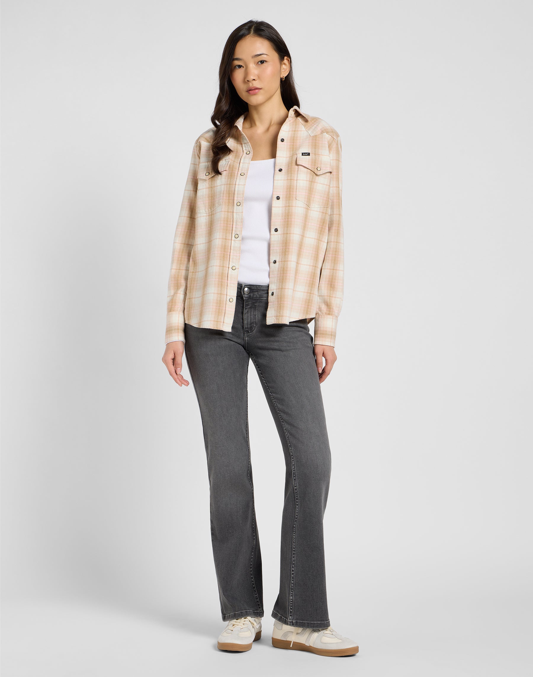 Regular Western Shirt in Khaki Plaid Shirts Lee