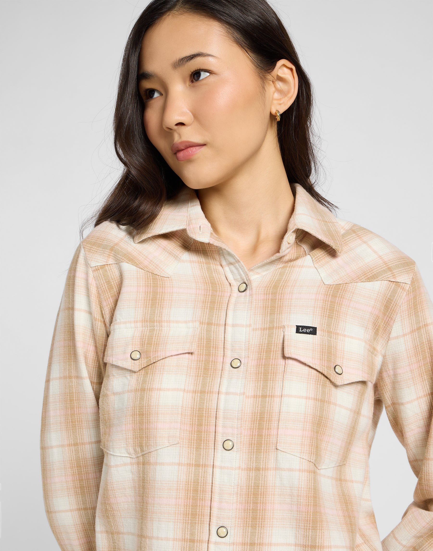 Regular Western Shirt in Khaki Plaid Shirts Lee