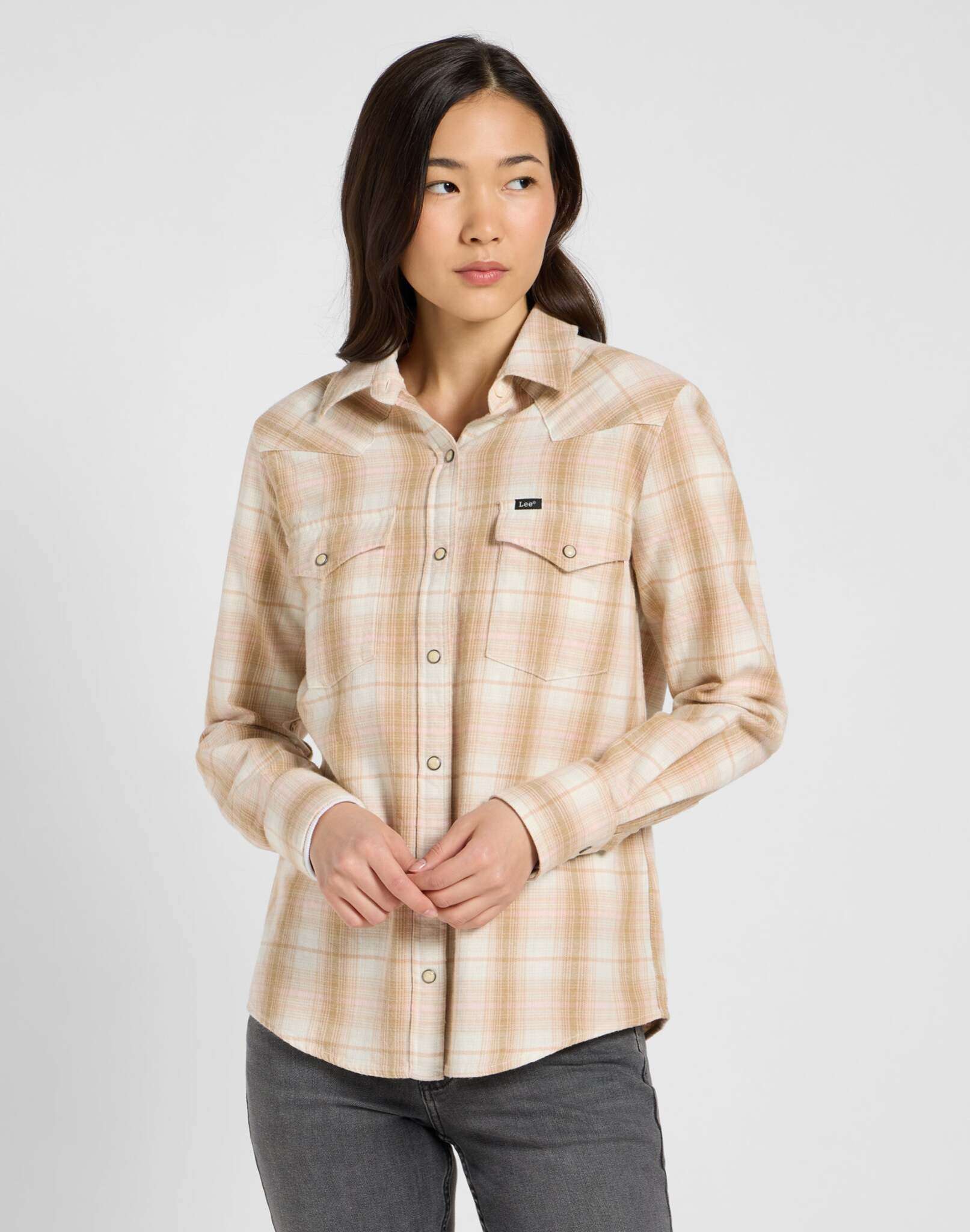 Regular Western Shirt in Khaki Plaid Shirts Lee