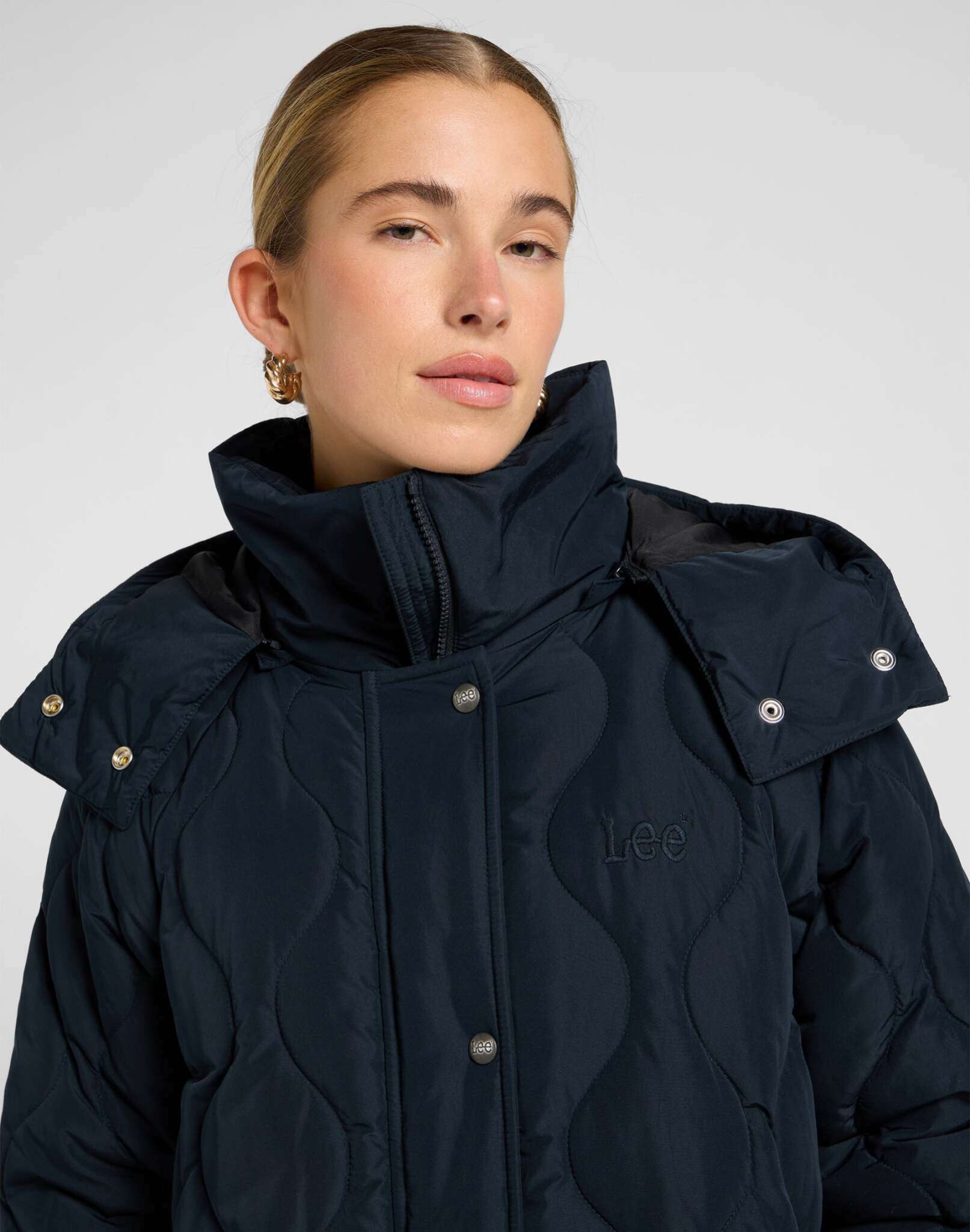 Long Puffer in Unionall Black Jackets Lee