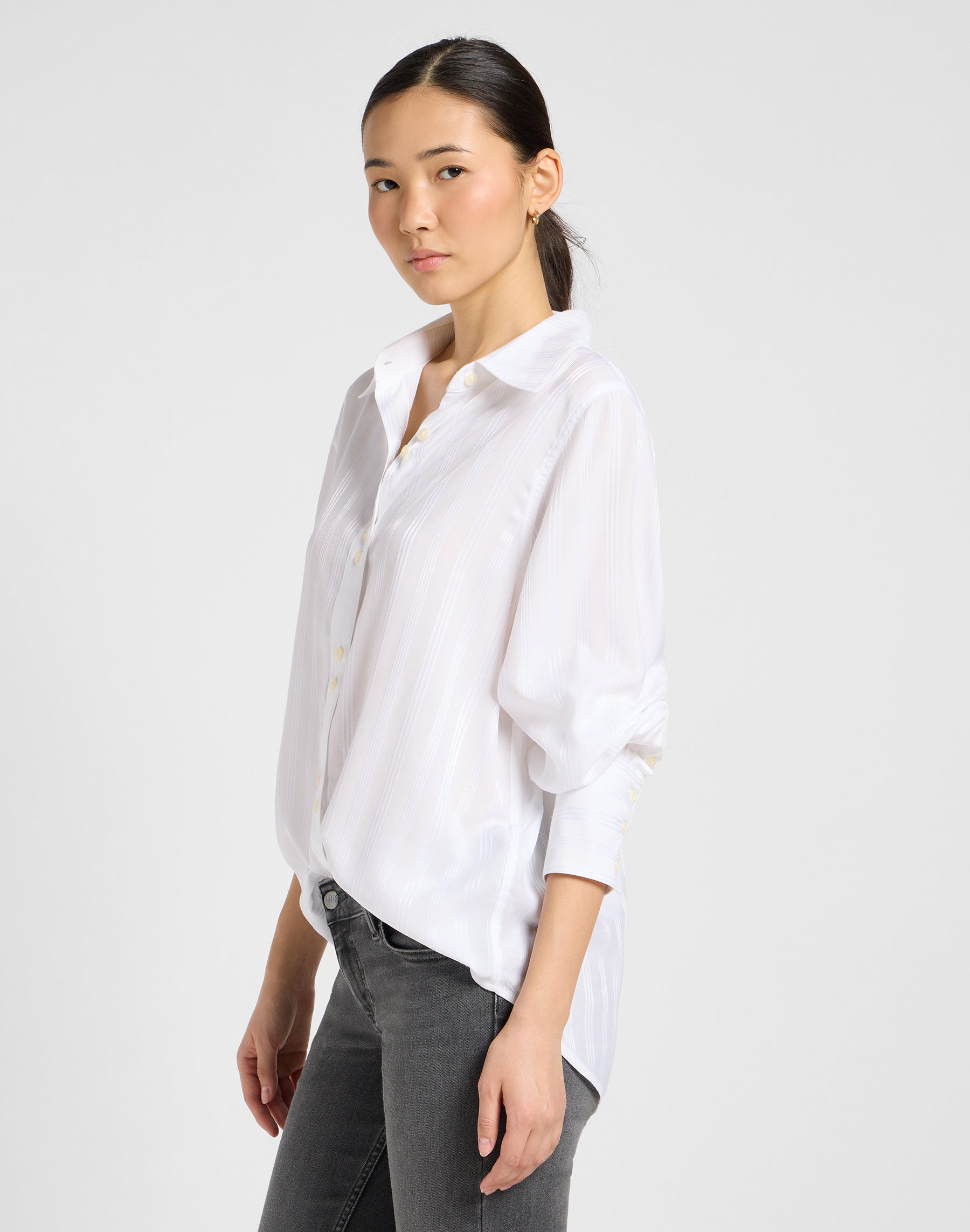 Balloon Sleeve Shirt in Bright White Shirts Lee