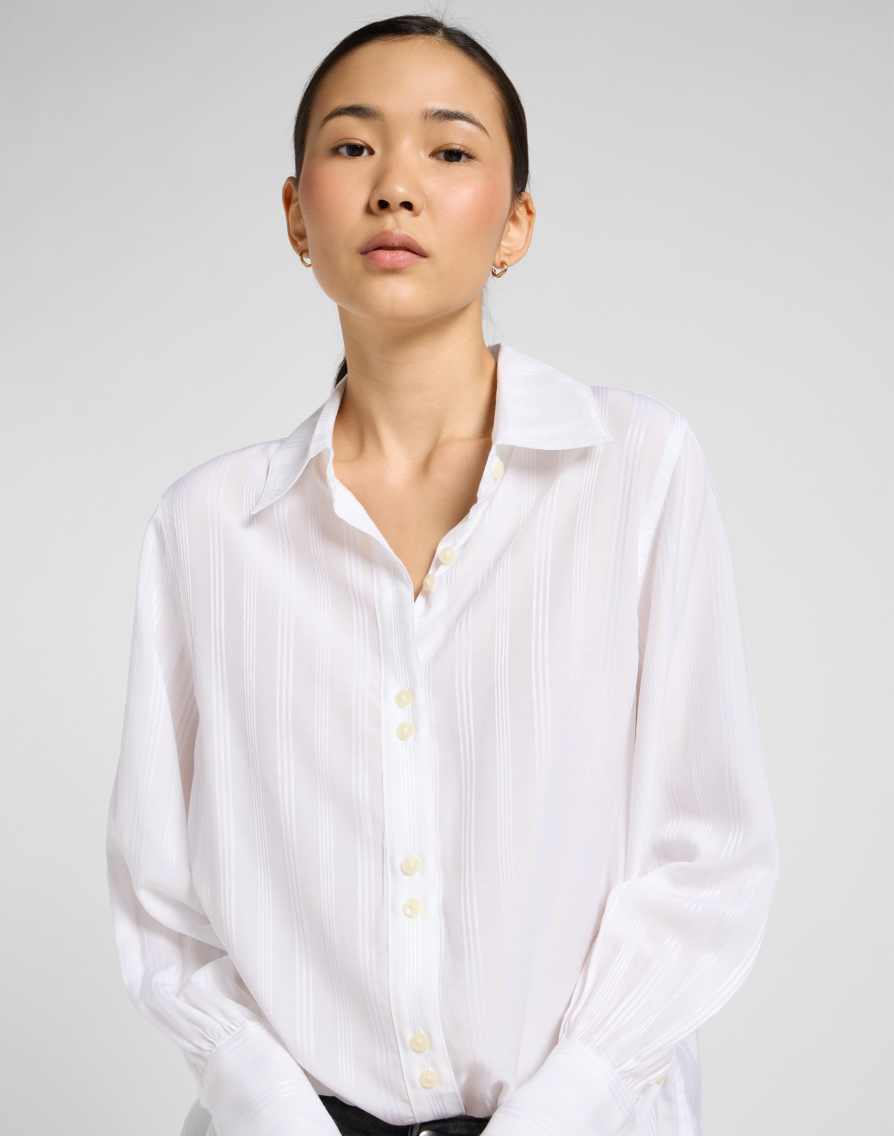 Balloon Sleeve Shirt in Bright White Shirts Lee