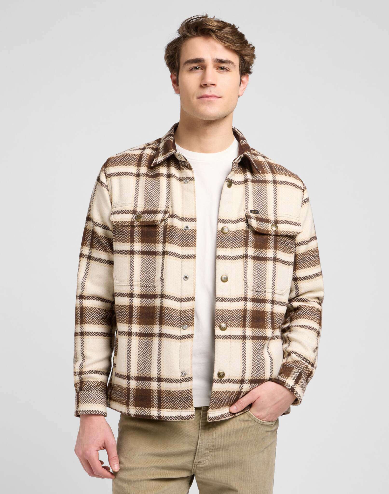 Relaxed Overshirt in Arabica Plaid Shirts Lee