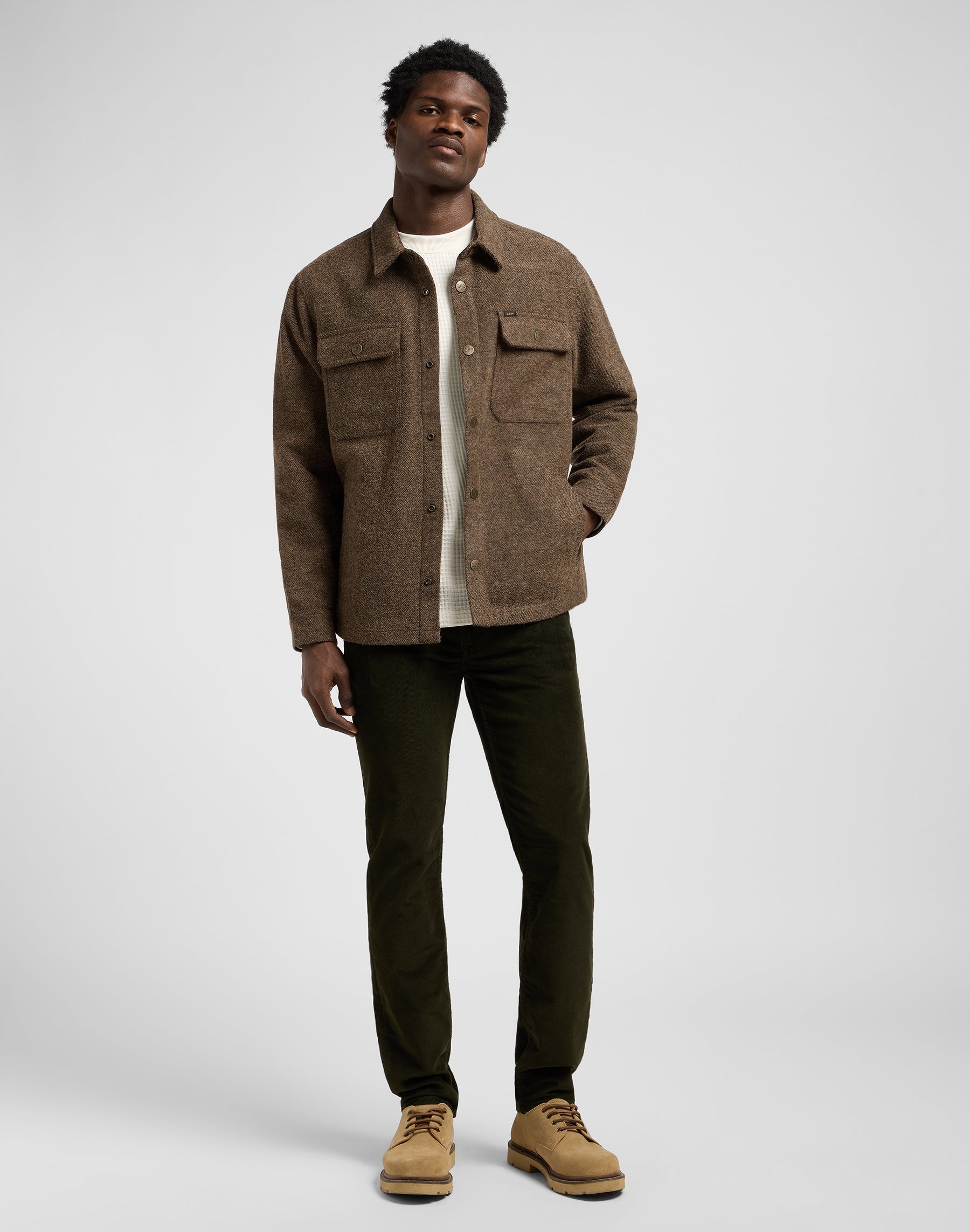 Overshirt in Brown Jaspe Shirts Lee