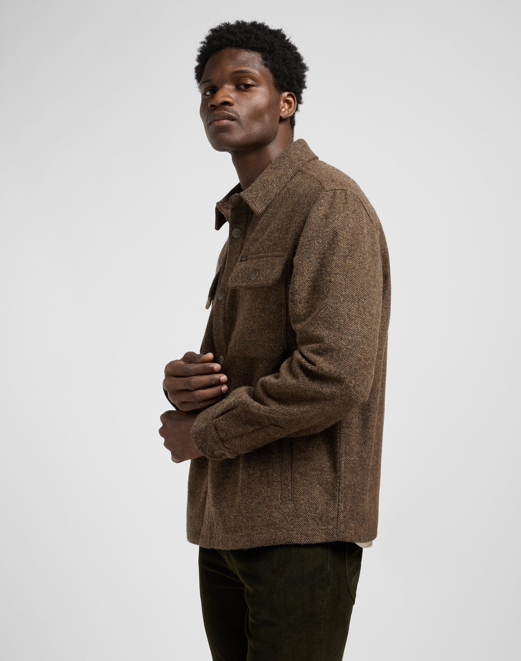 Overshirt in Brown Jaspe Shirts Lee