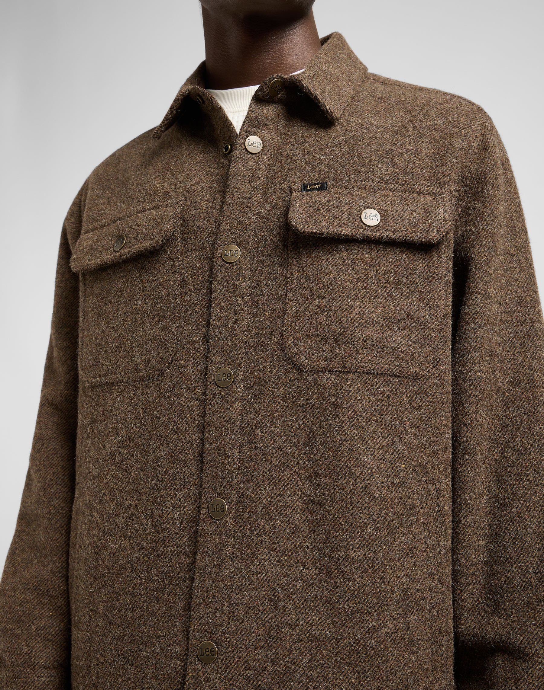 Overshirt in Brown Jaspe Shirts Lee