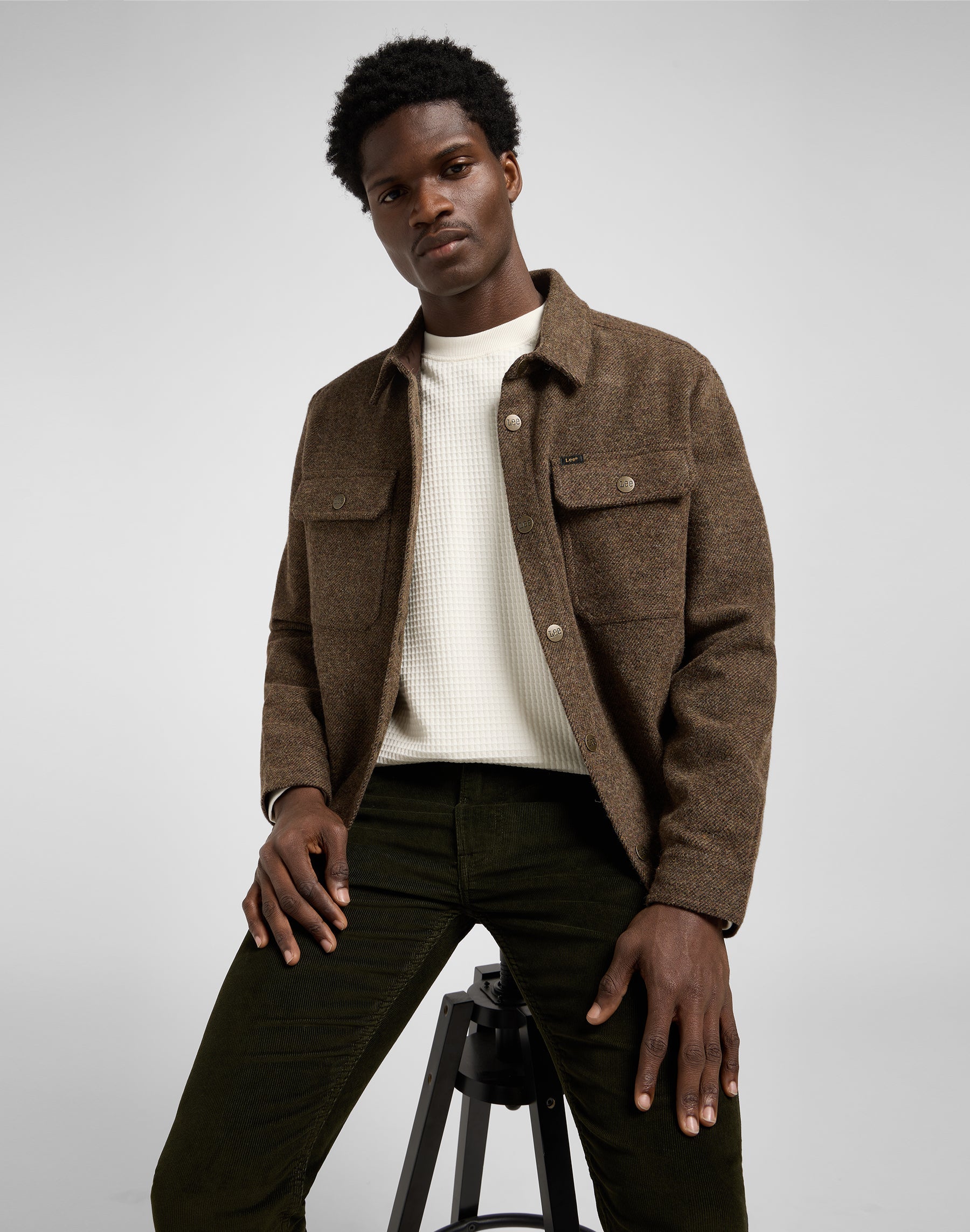 Overshirt in Brown Jaspe Shirts Lee