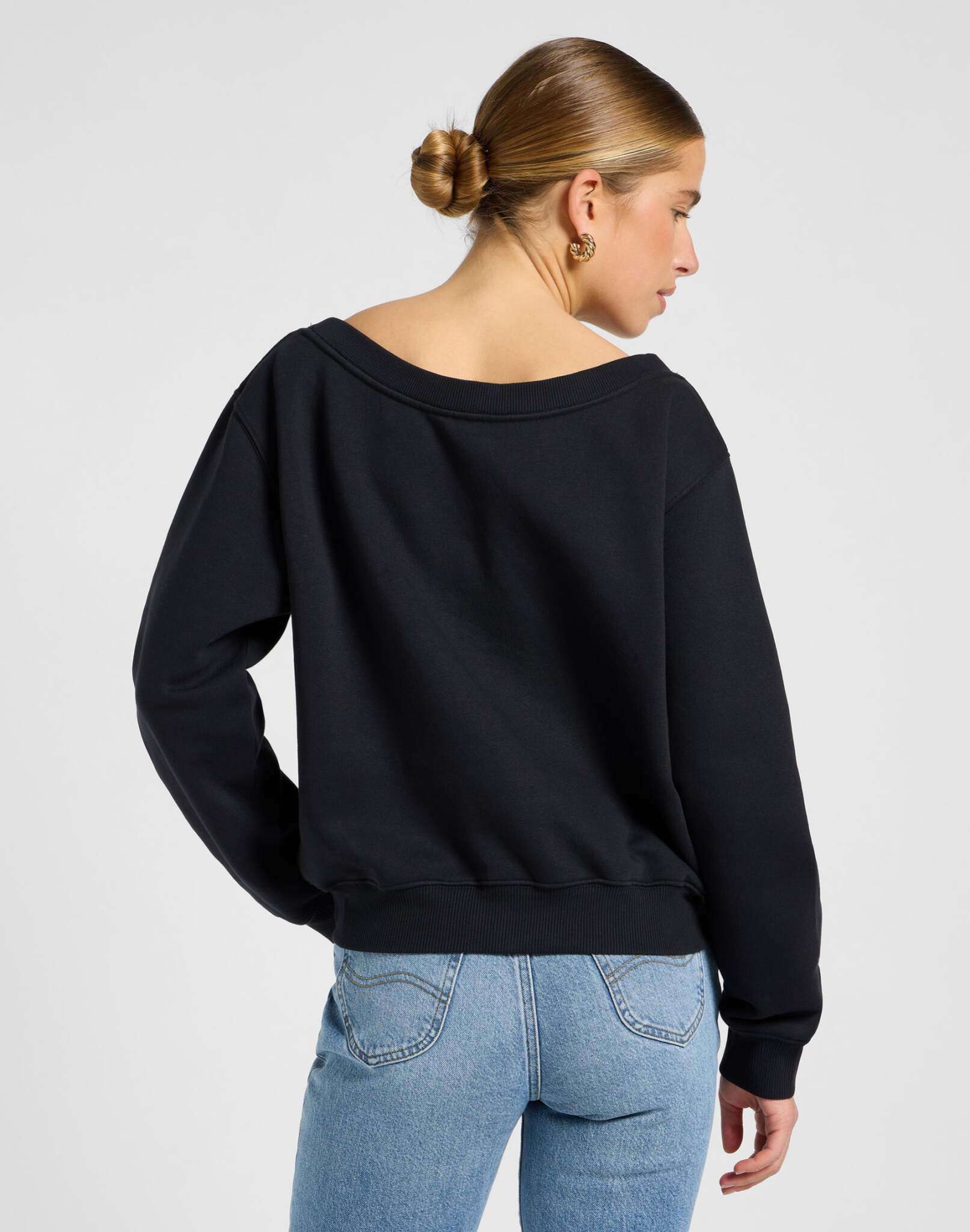 Off Shoulder Sws in Unionall Black Sweatshirts Lee