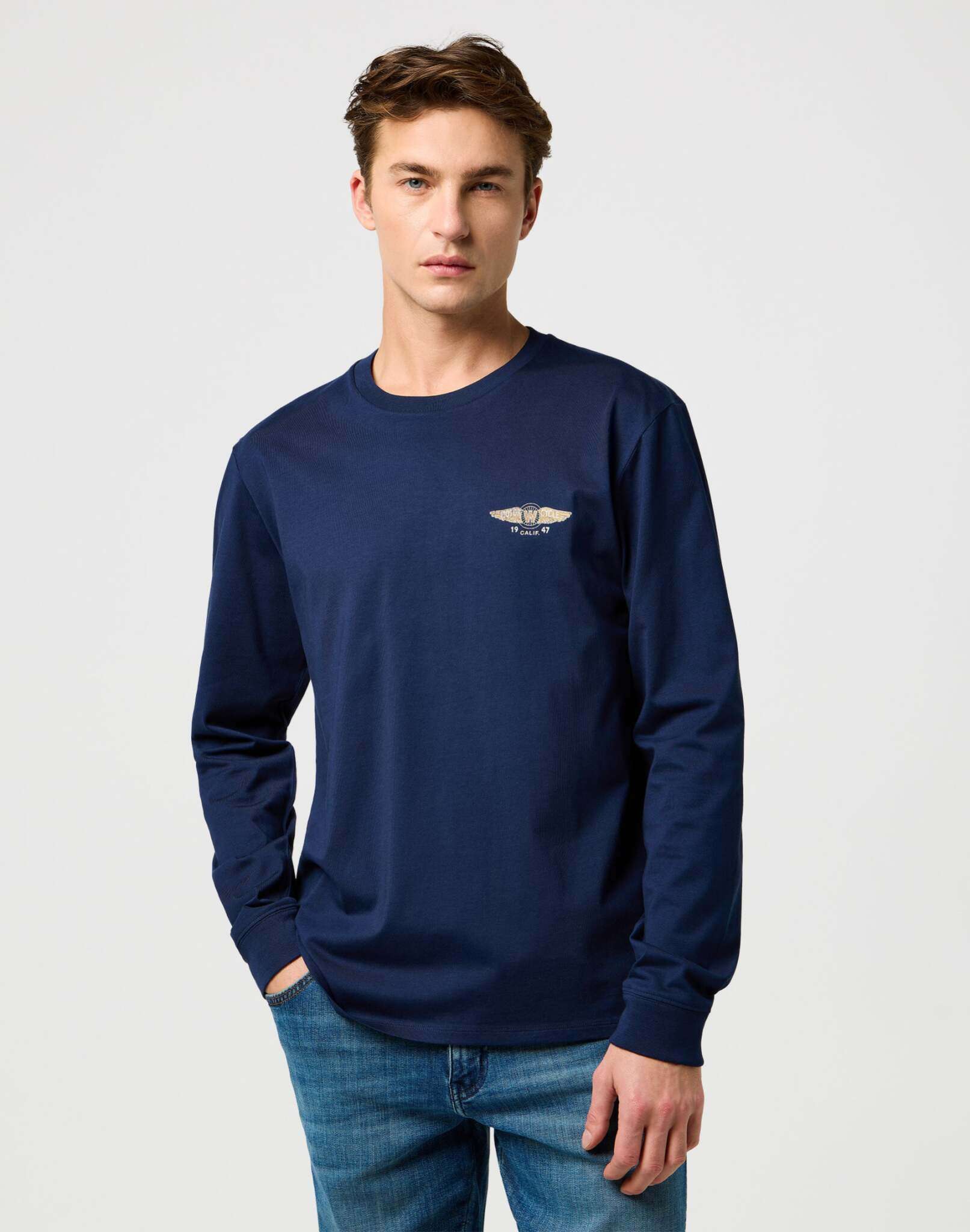 Ls Americana Tee in Navy T-Shirts Wrangler